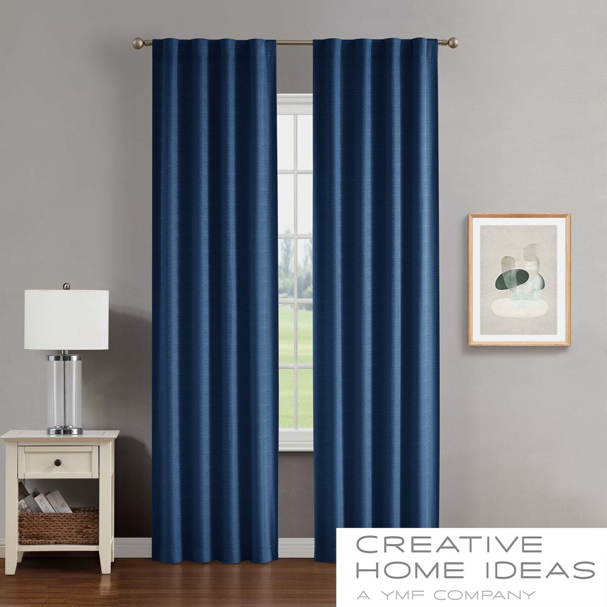 Creative Home Ideas Tobie Blackout Window Curtain, Room Darkening, Thermal Insulated, Back Tab. Set of 2 Panels with 2 Tiebacks