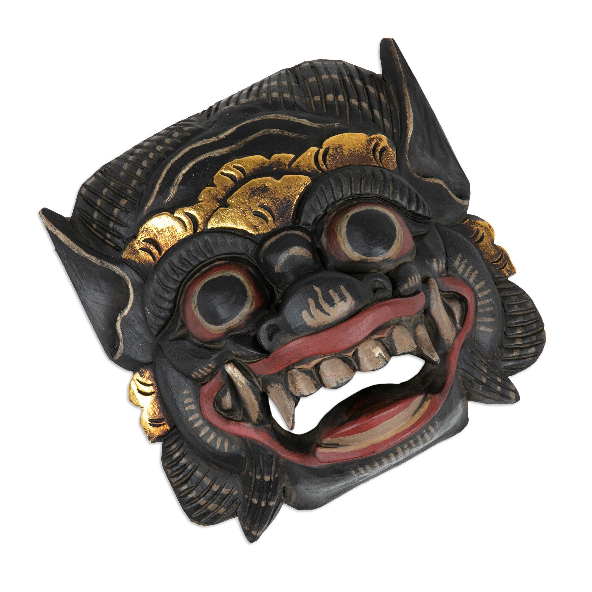 Novica Handmade Mysterious Barong Wood Mask