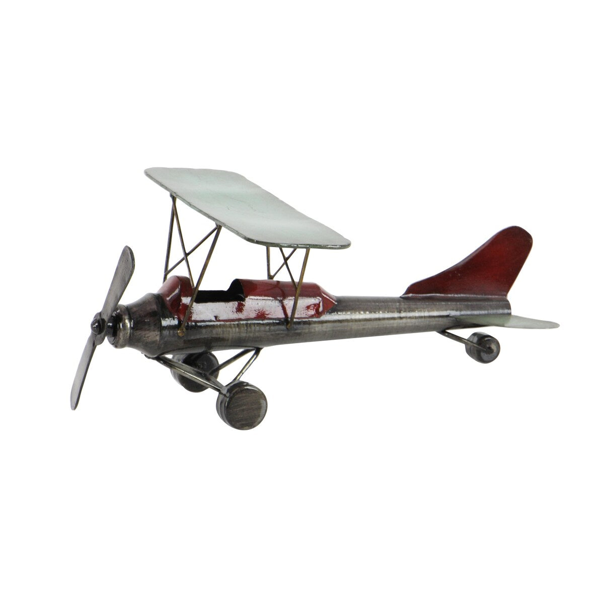 Metal Airplane Decorative Sculpture - Gray - Roche River Decor