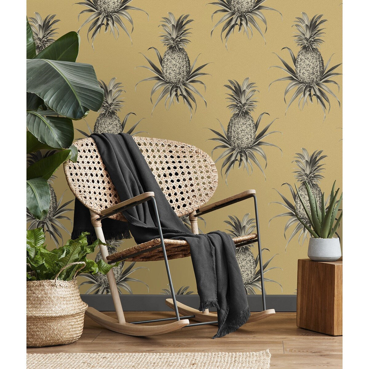 Seabrook Designs Calusa Queen Pineapples Unpasted Wallpaper