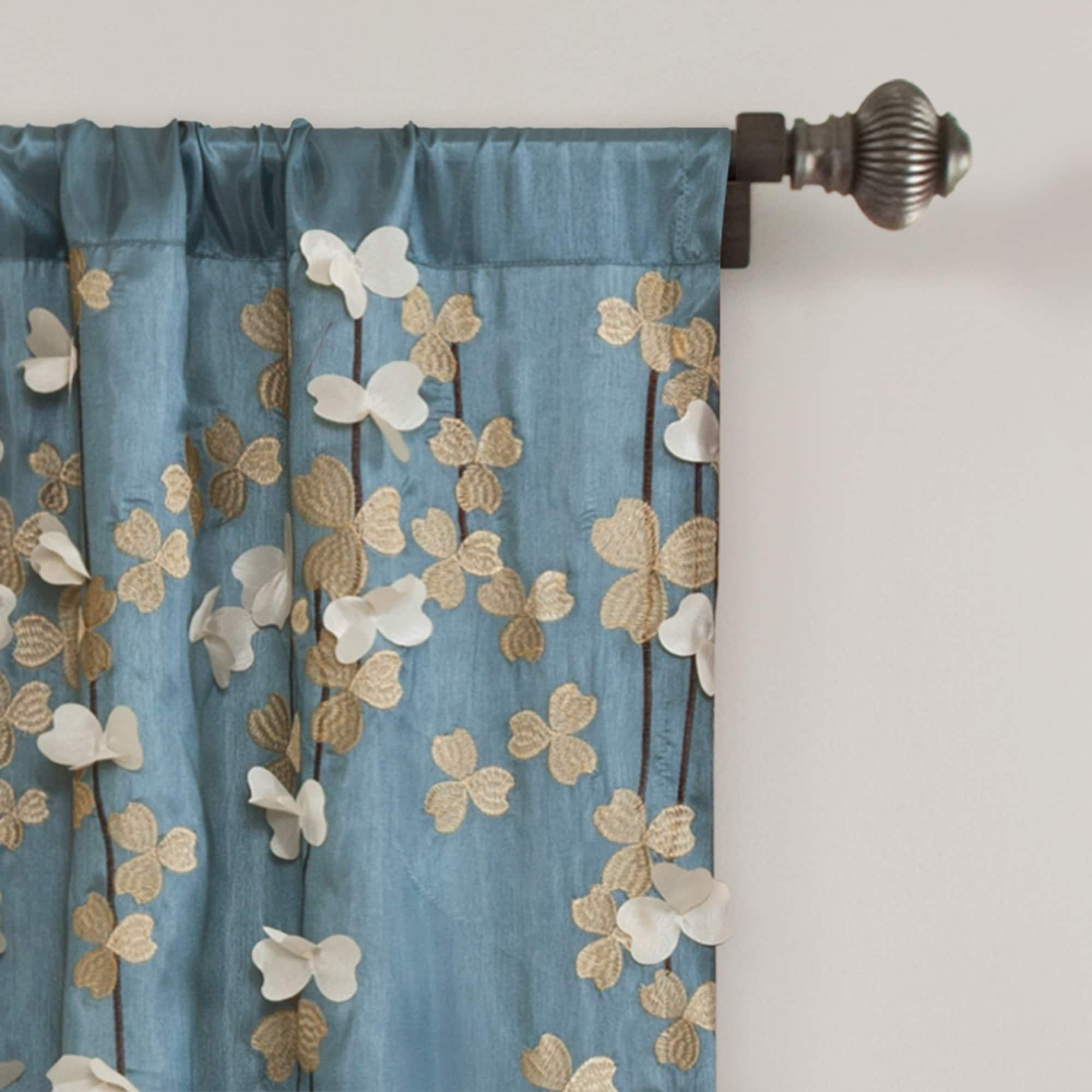 Lush Decor Weeping Flowers Room Darkening Curtain Panel Pair