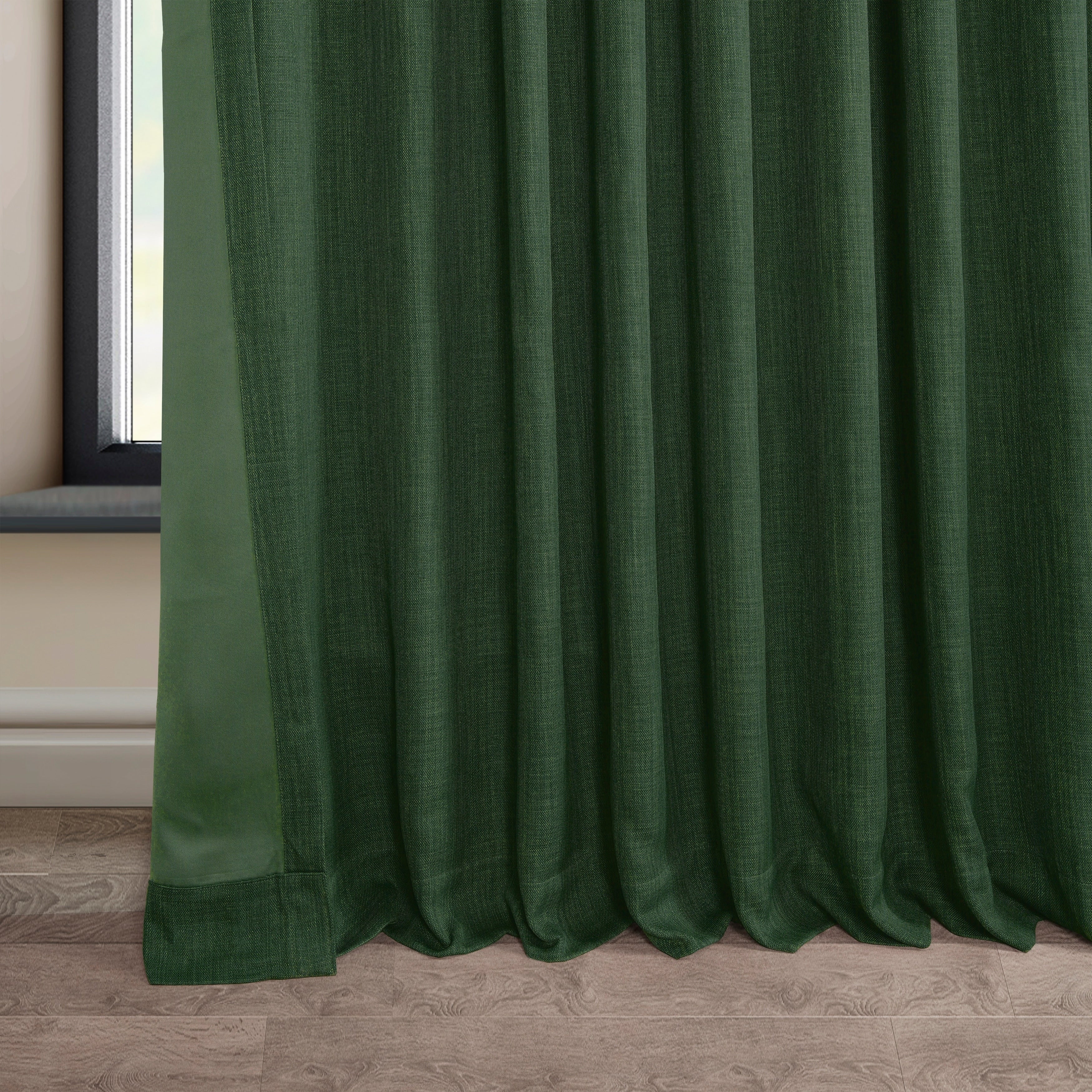 Exclusive Fabrics Faux Linen Extra Wide Room Darkening Curtains (1 Panel)