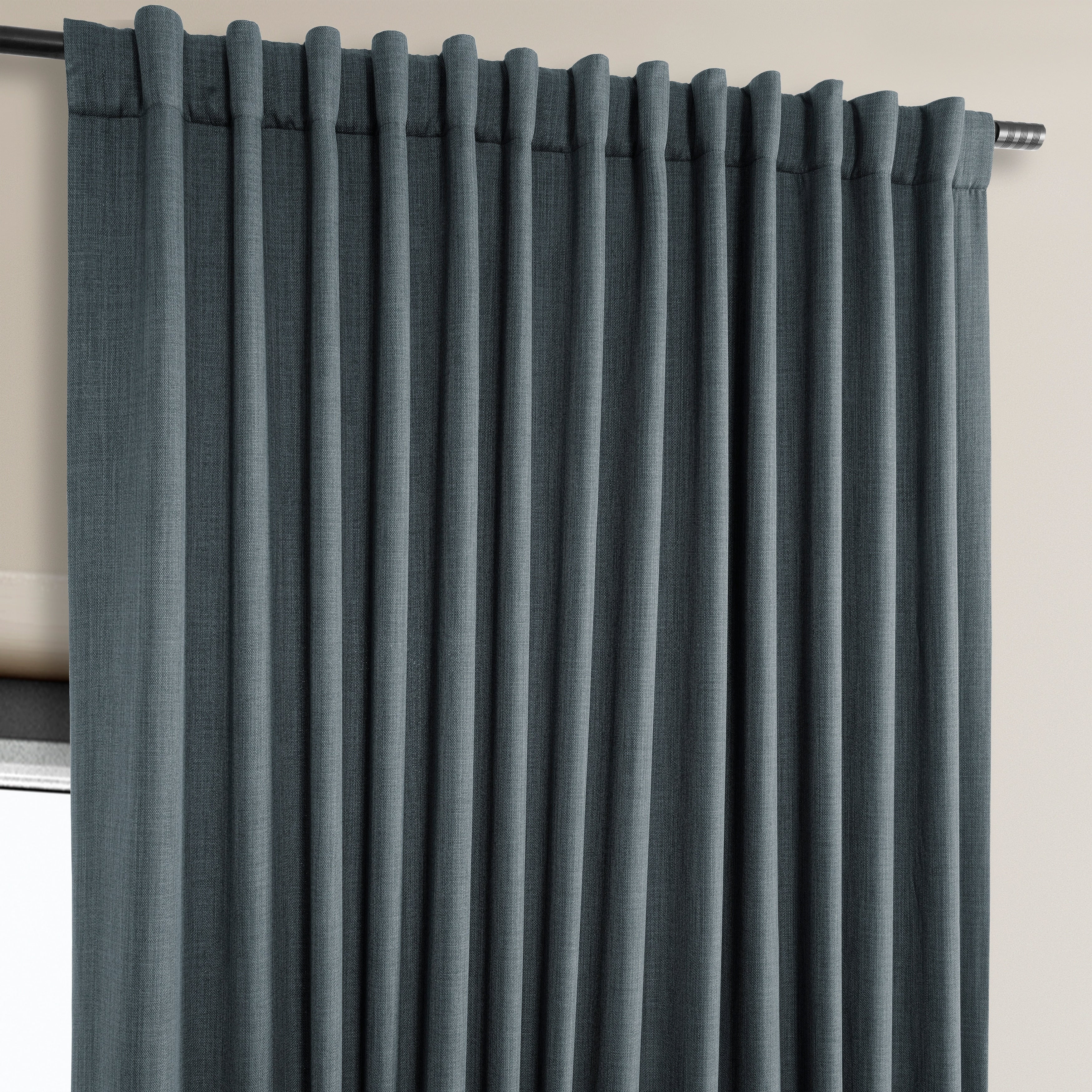 Exclusive Fabrics Faux Linen Extra Wide Room Darkening Curtains (1 Panel)