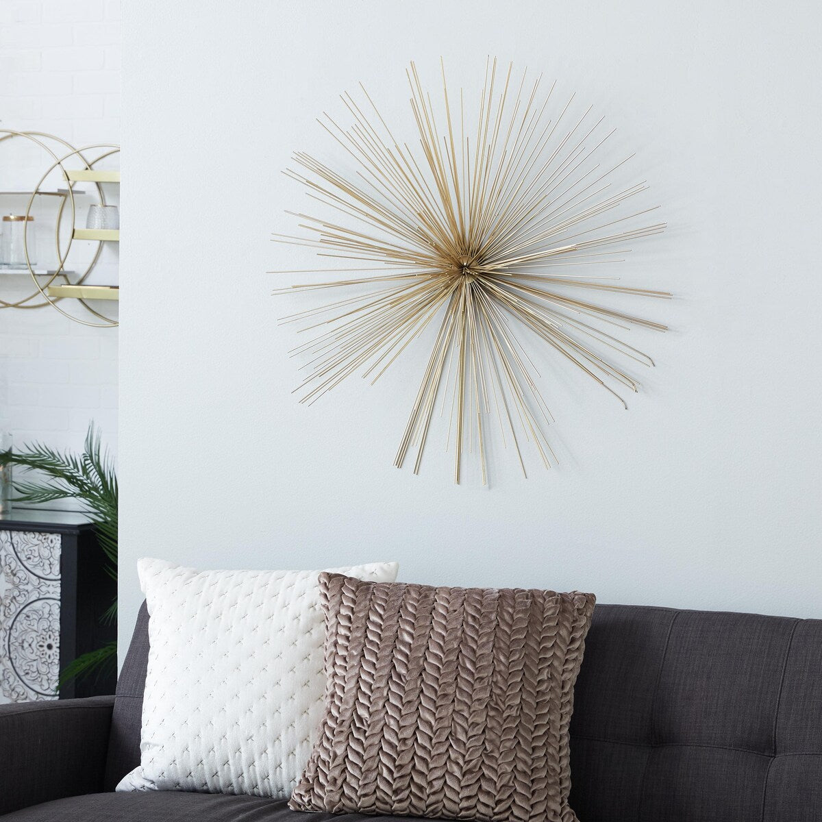 Metal Starburst Large 3D Home Wall Decor - Gold - Roche River Decor