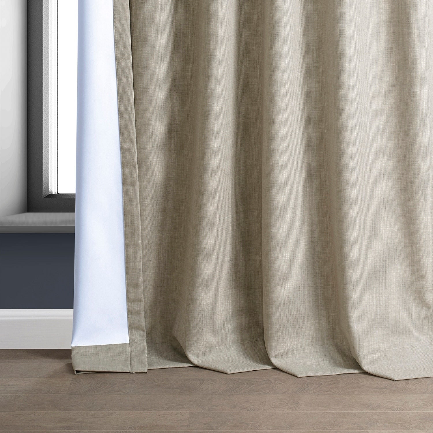 Exclusive Fabrics Performance Linen Luxury Blackout Curtains (1 Panel) - Thermal Insulation, Elegant Blackout Drapery