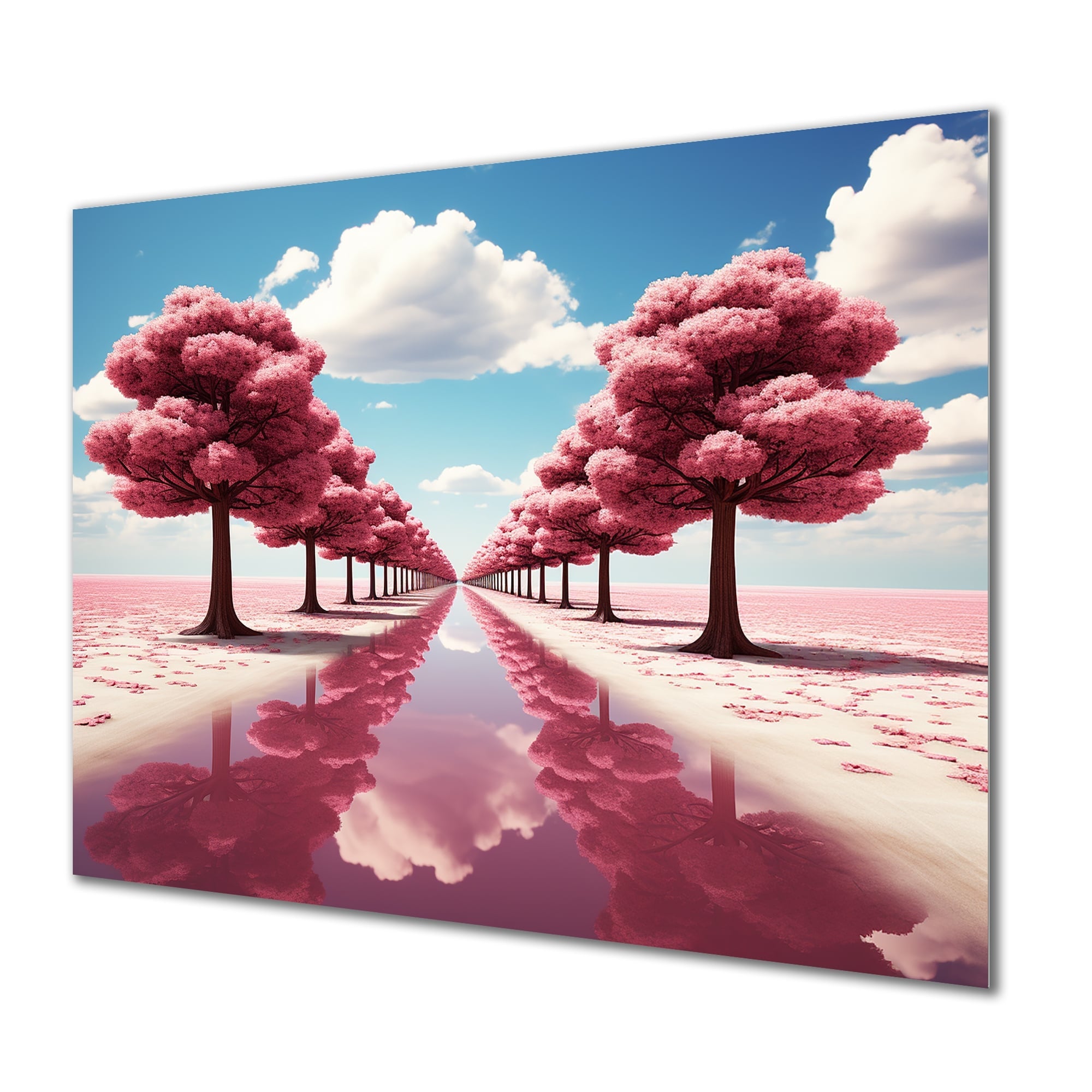 Designart Pink Tree Path UnIVerse In Parallel Science Fiction Metal Wall Art Pink Wall Decor Modern Metal Art Work