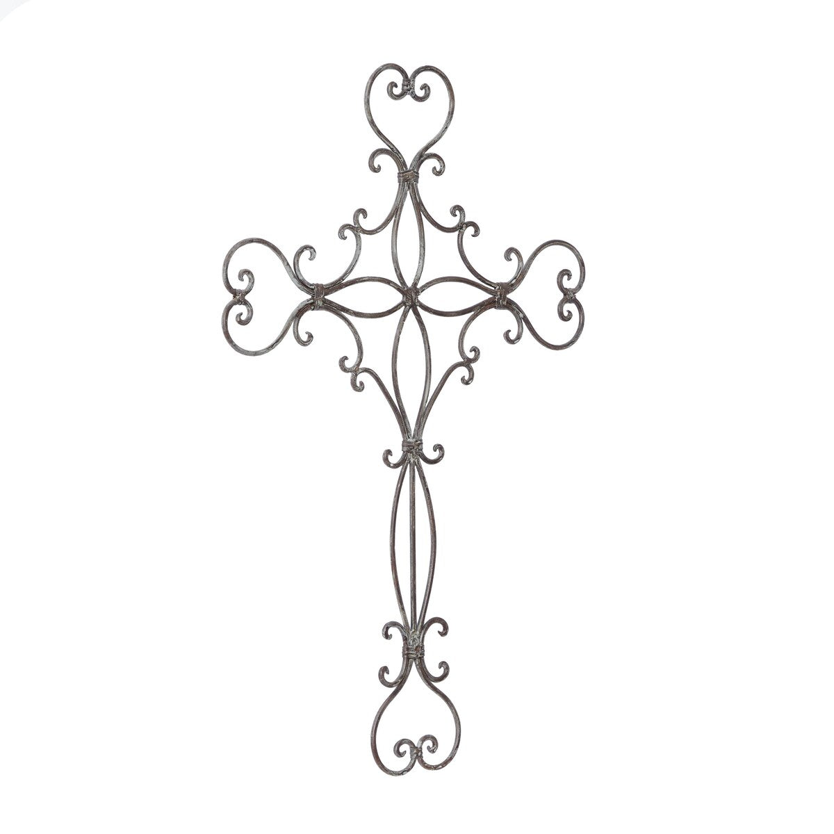 Metal Cross Scroll Home Wall Decor - Black - Roche River Decor