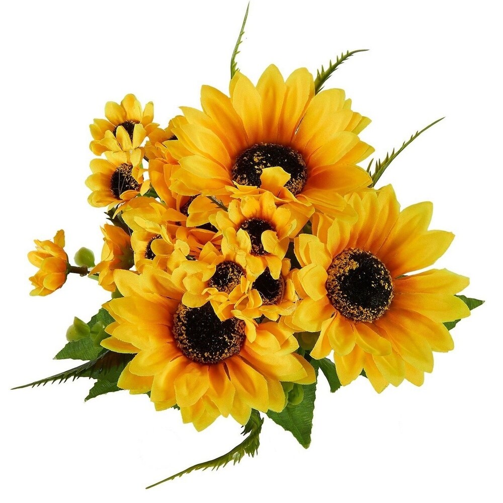 2 Artificial Sunflowers in Yellow - Fake Flowers Artificial Plant for Home Décor