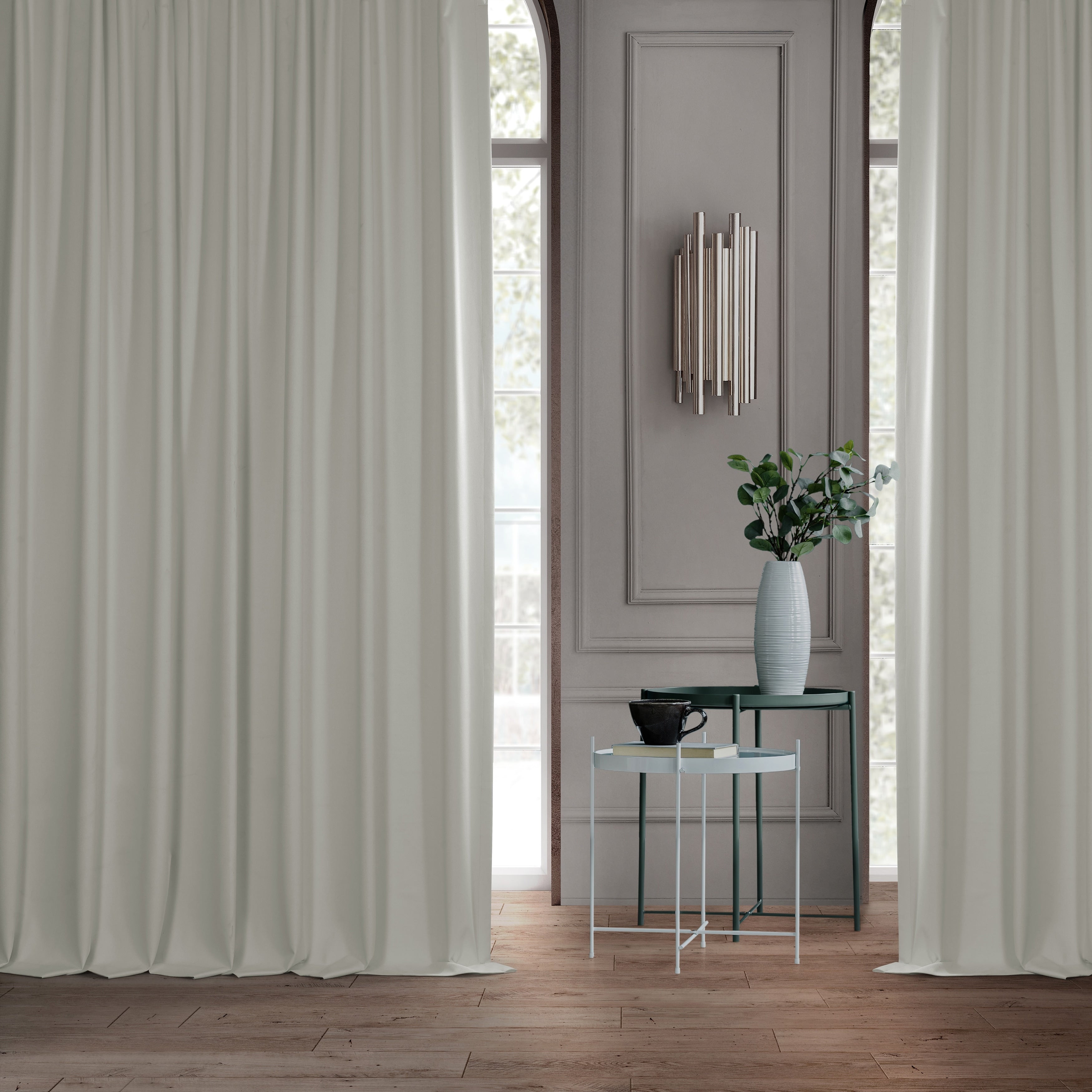 Exclusive Fabrics Extra Wide Performance Linen Blackout Curtains (1 Panel) Thermal Insulated Window Curtains