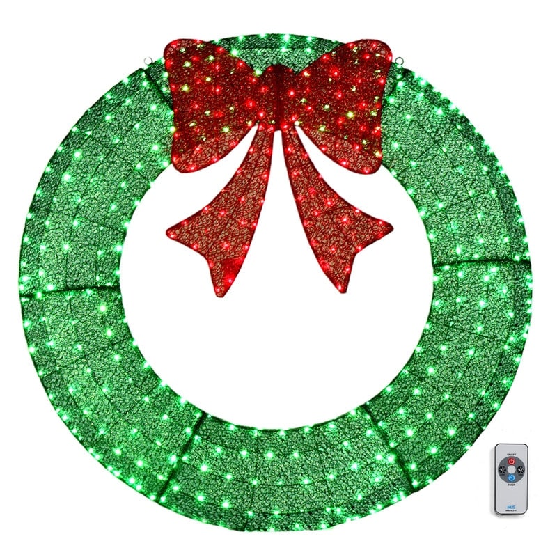 Pre-Lit Outdoor Christmas Wreath Decoration