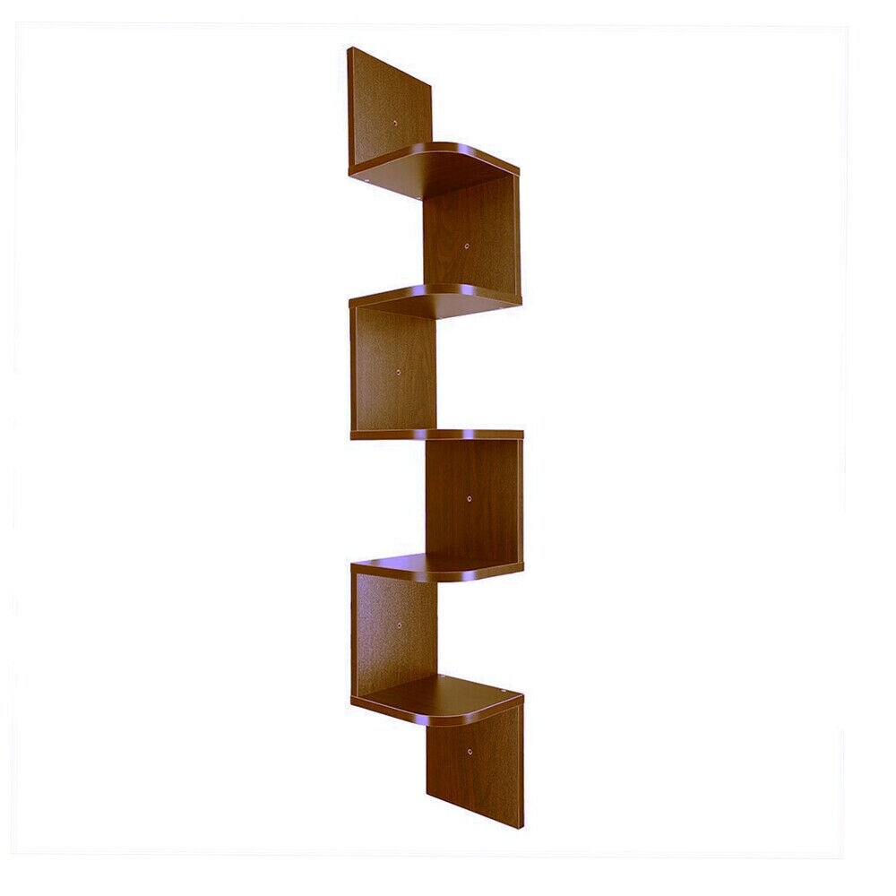 Wooden corner 5-layer wall-mounted shelf, sawtooth wooden shelf, wooden Rack