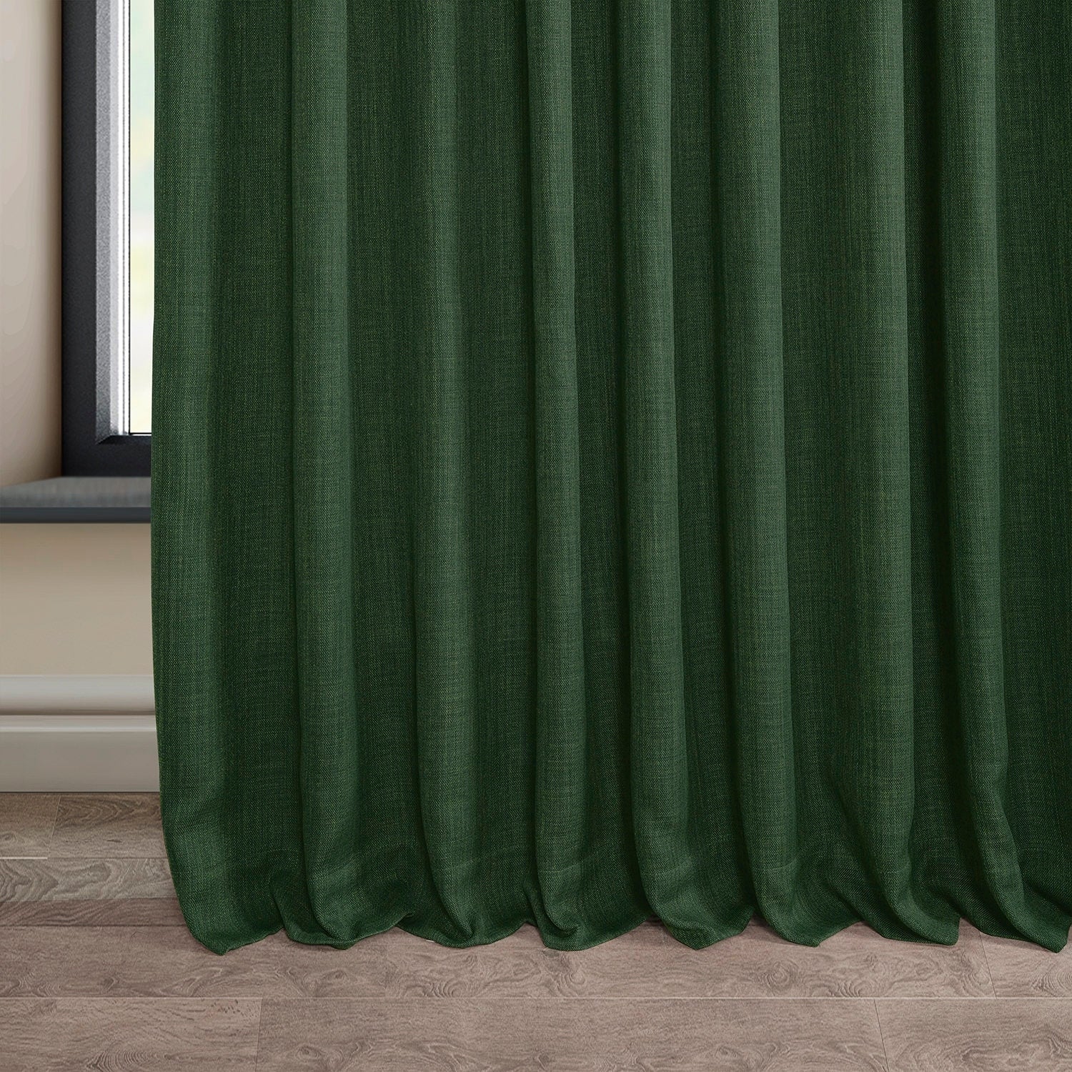 Exclusive Fabrics Faux Linen Extra Wide Room Darkening Curtains (1 Panel)