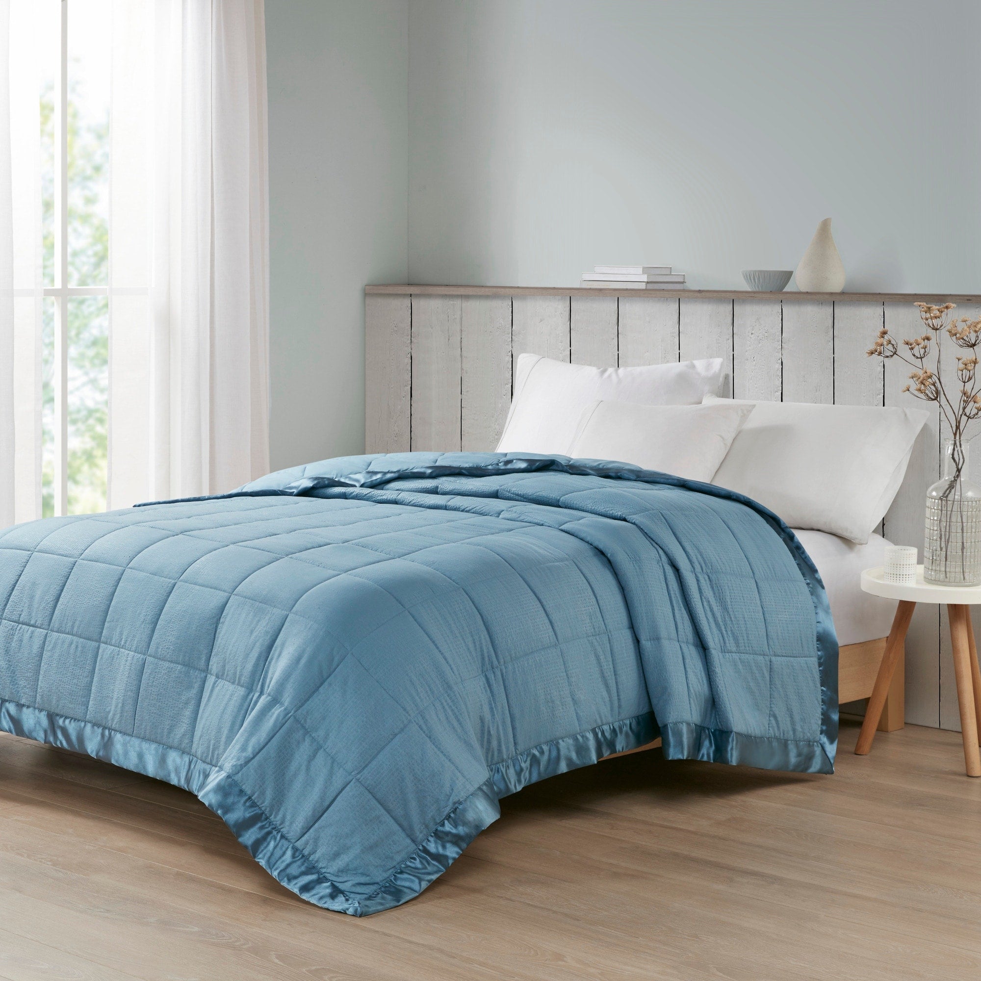 Madison Park Parkman Oversized Down Alternative Blanket with Satin Trim