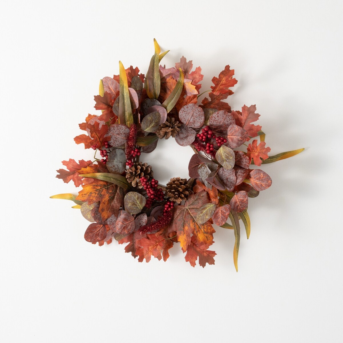 Sullivans Leaf And Pinecone Mini Fall Wreath, Multicolored