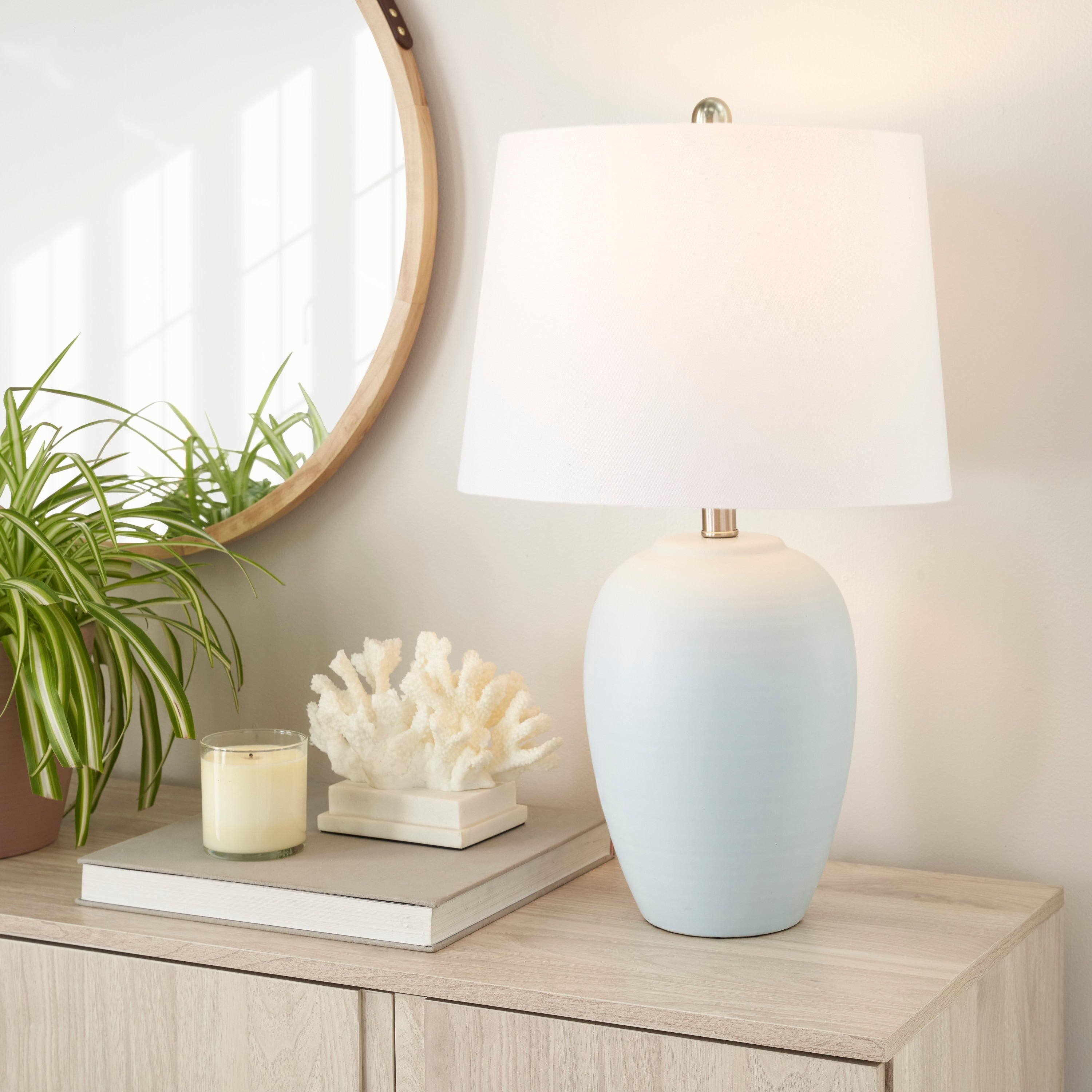 Nourison 23 Unglazed Ceramic Jar Table Lamp