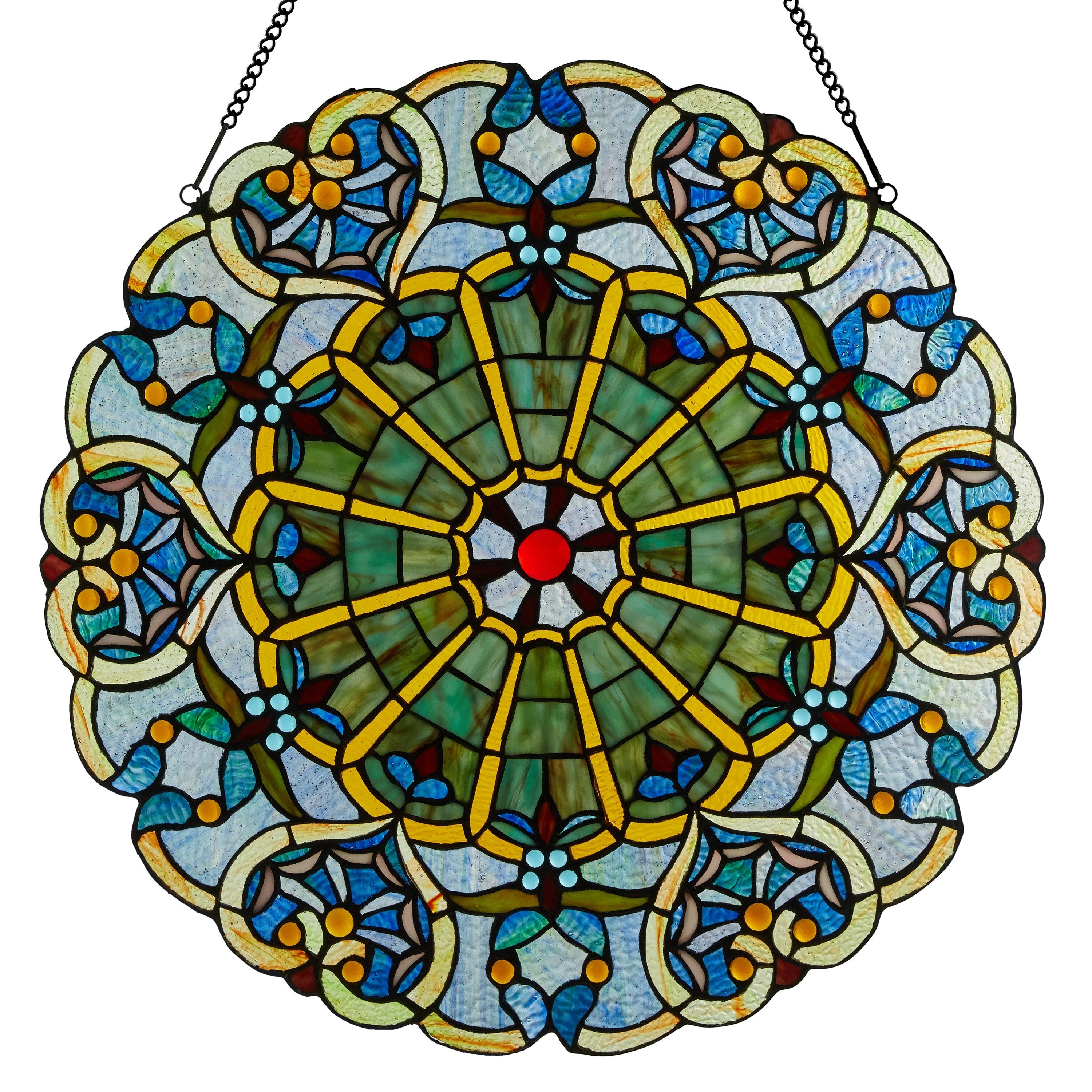 Stained Glass Webbed Heart 22 Window Panel