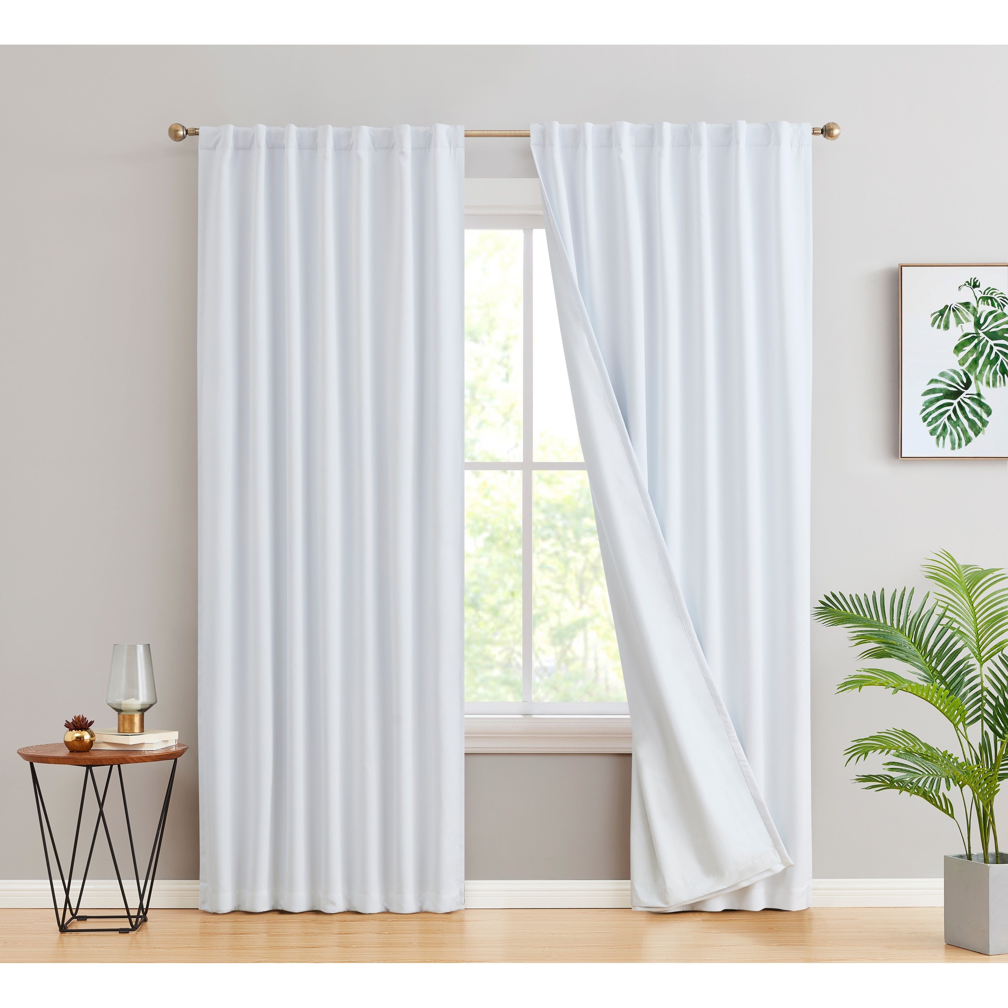 HLC.me Hamilton 100% Complete Blackout Lined Heavy Thermal Insulated Window Curtain Rod Pocket Back Tab Panels, 2 Panels