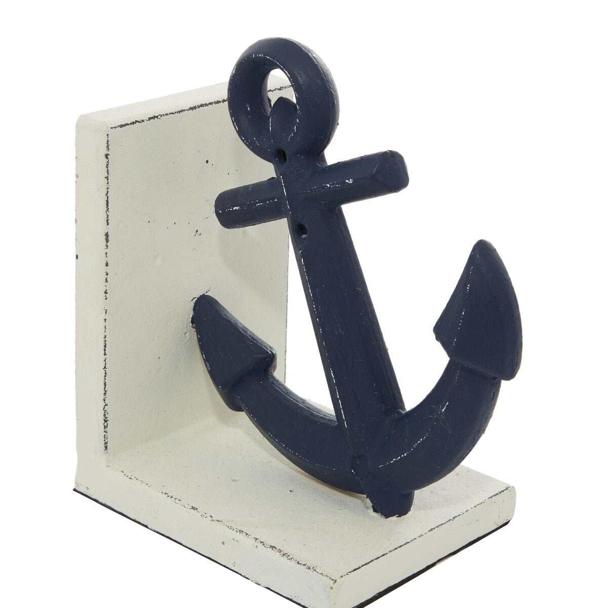 Metal Anchor and Ship Wheel Decorative Bookends - Set of 2 Blue - Roche River Decor