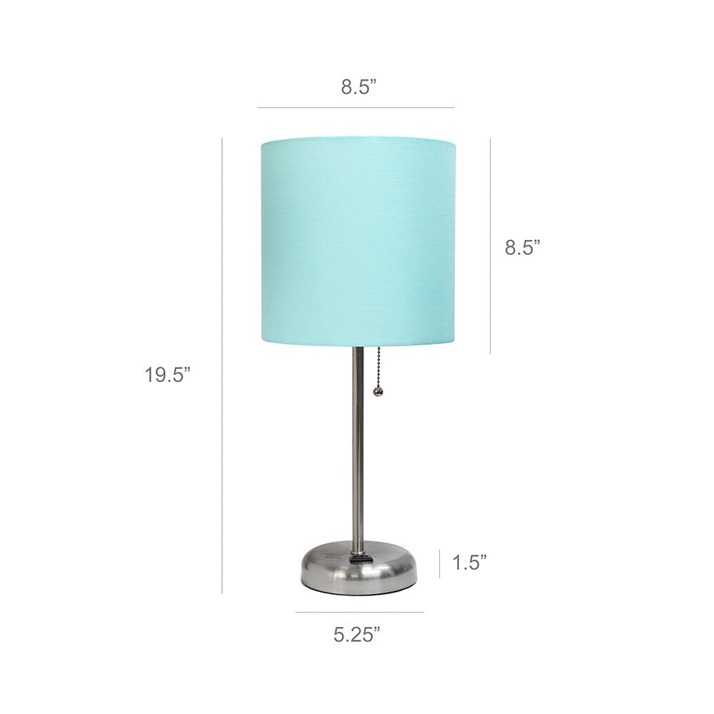 Simple Designs 9.5 Desk Lamp with Charging Outlet and LED Bulb Included - 19.50