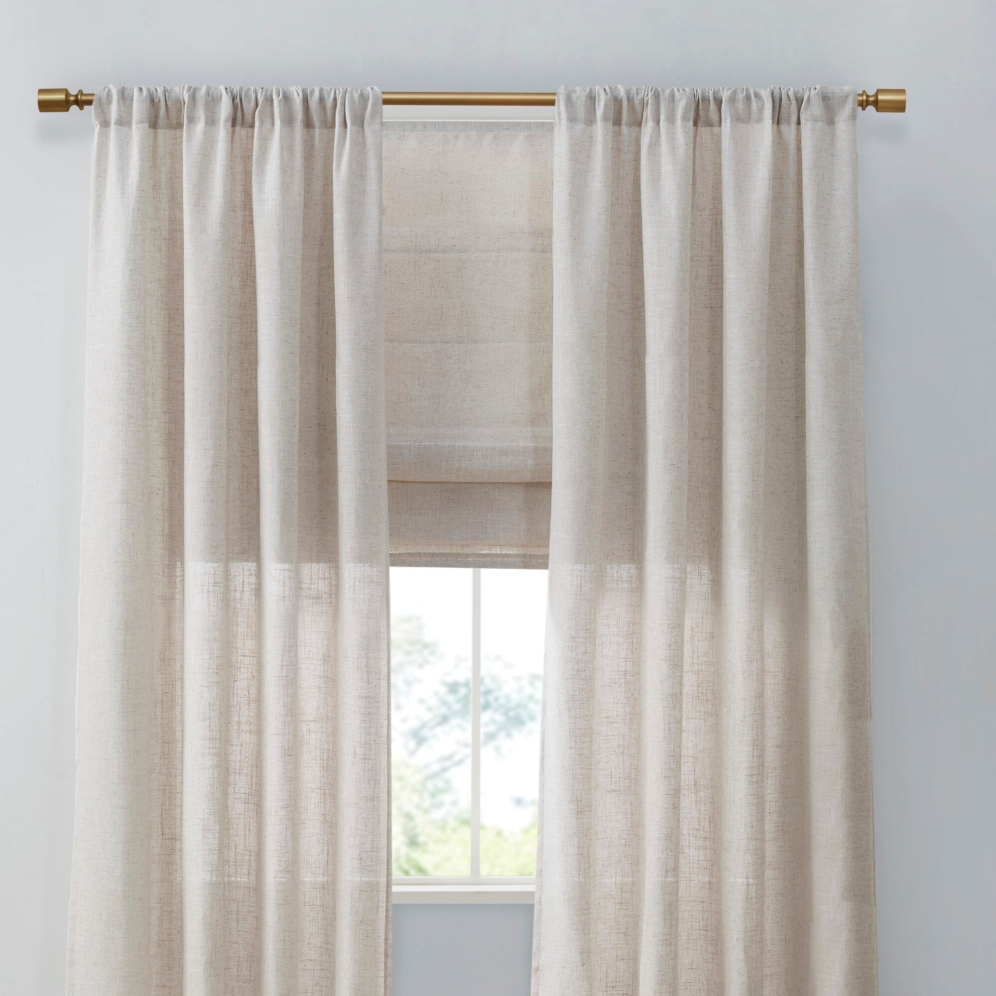 Madison Park Suvi Linen Blend Light Filtering Cordless Roman Shade