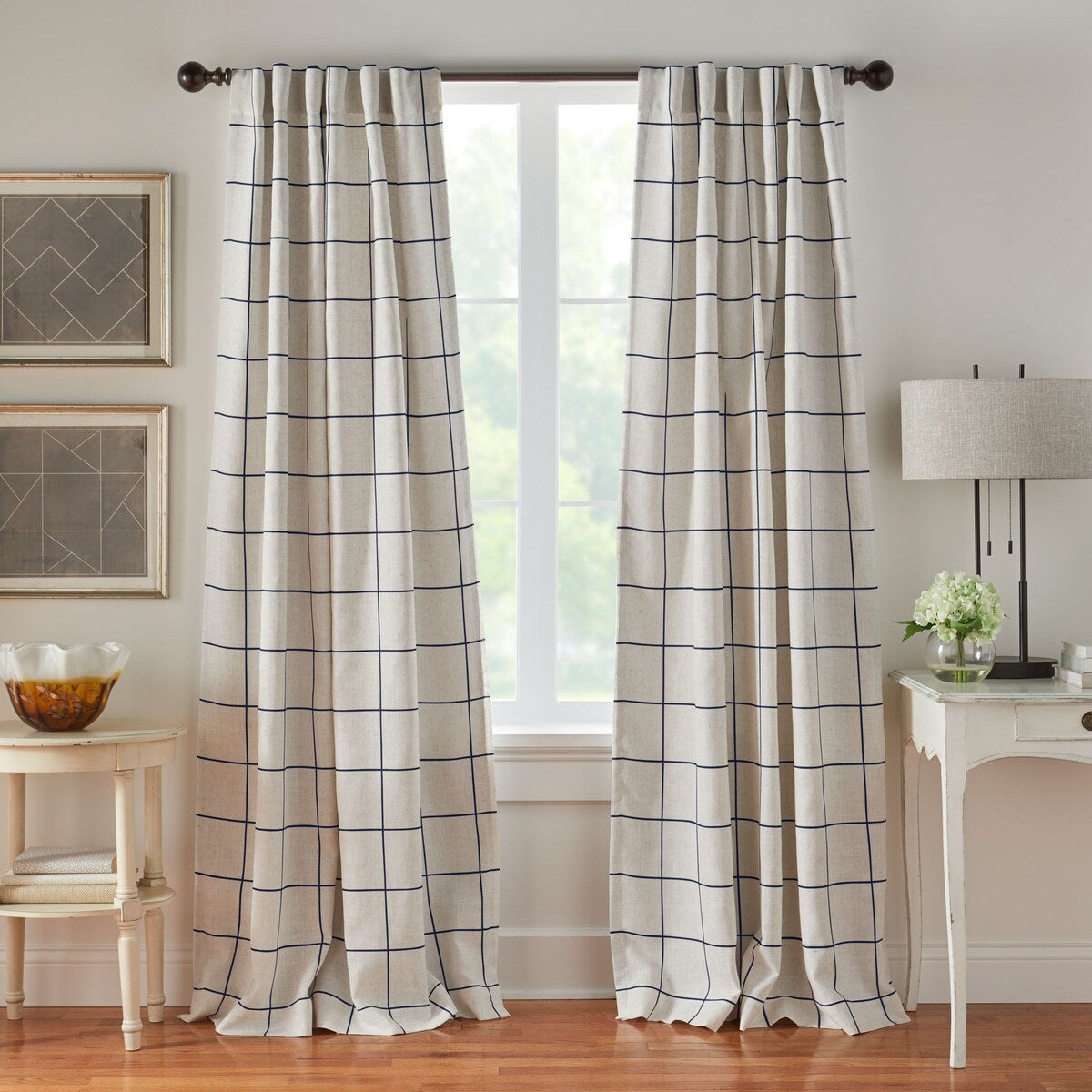 Brighton Windowpane Plaid Blackout Window Curtain Panel