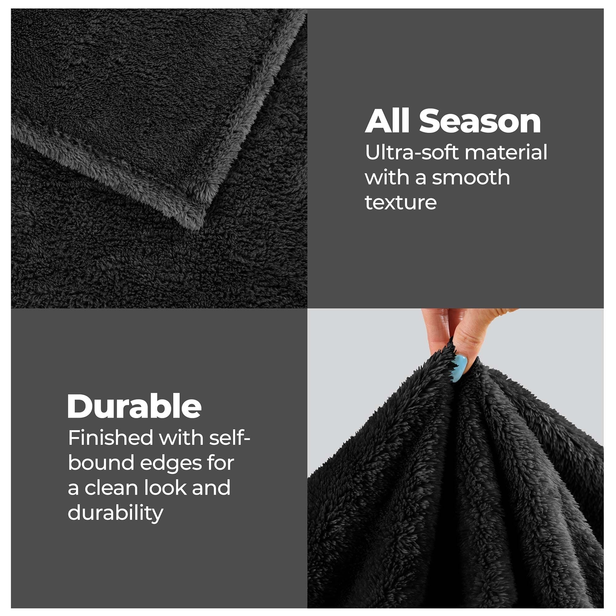 Superior Classic Solid Fleece Blanket Plush Medium Weight