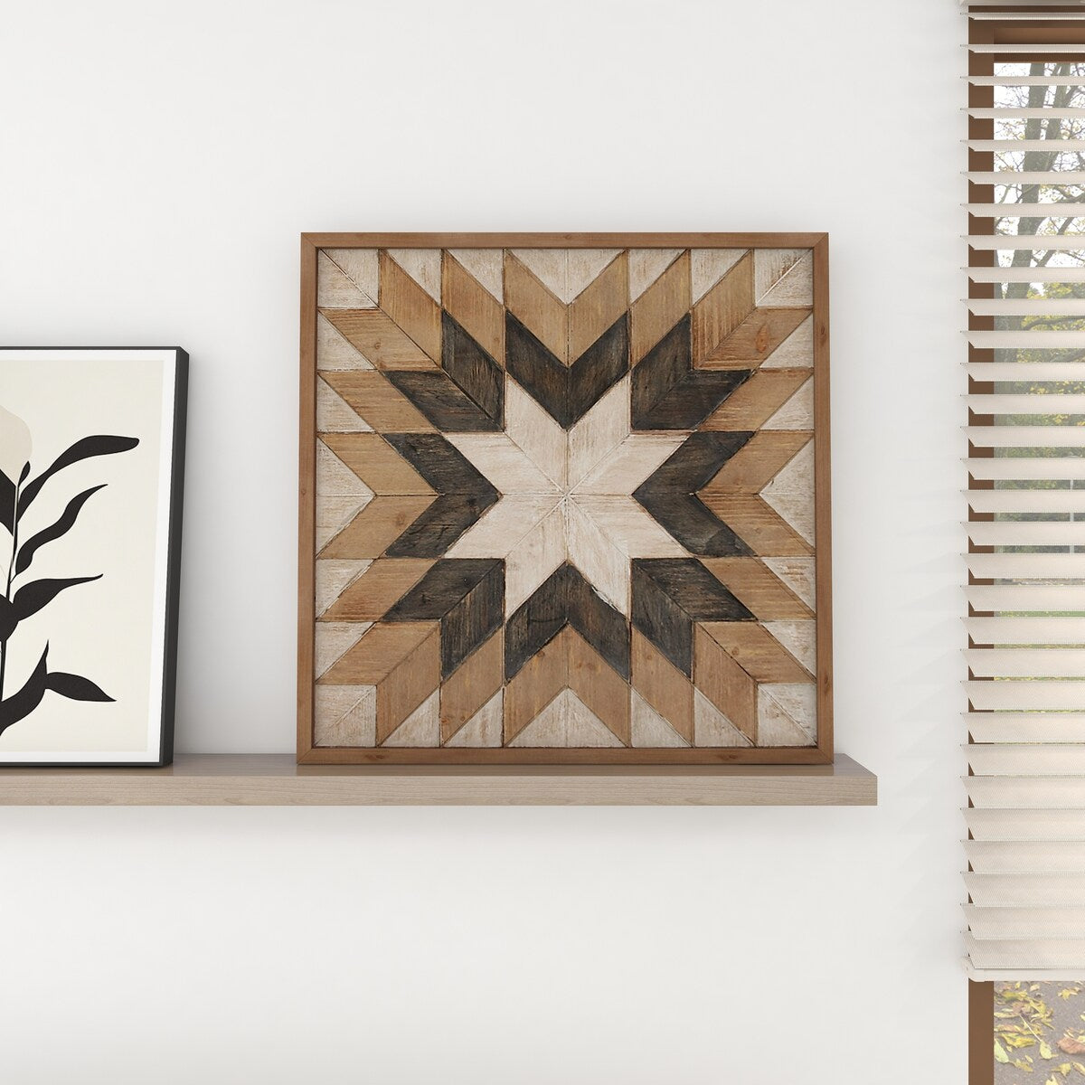 Wood Geometric Handmade Southwestern Home Wall Decor - Brown - Roche River Decor