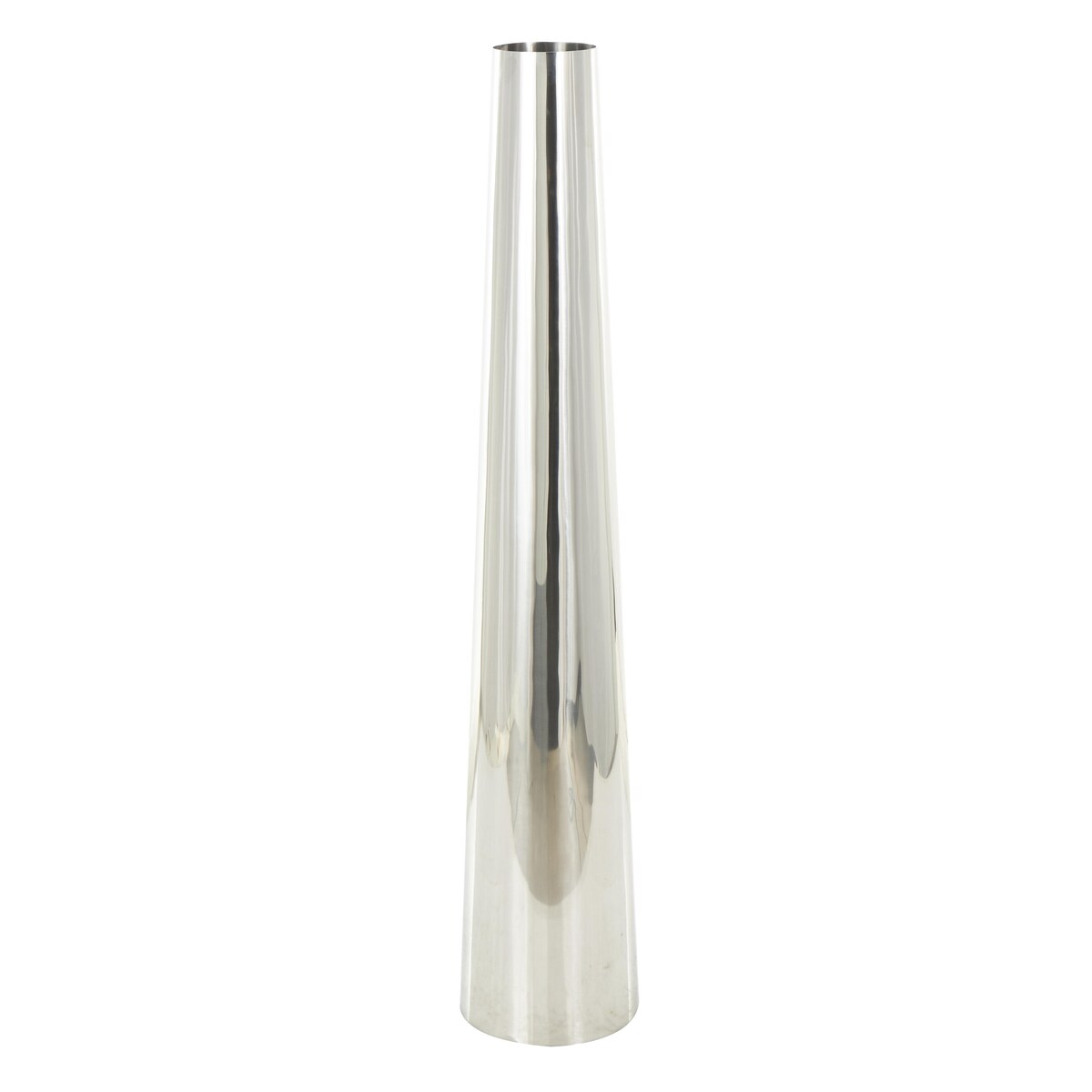 Stainless Steel Metal Minimalistic Tall Floor Cone Decorative Vase - Gold or Silver - Roche River Decor