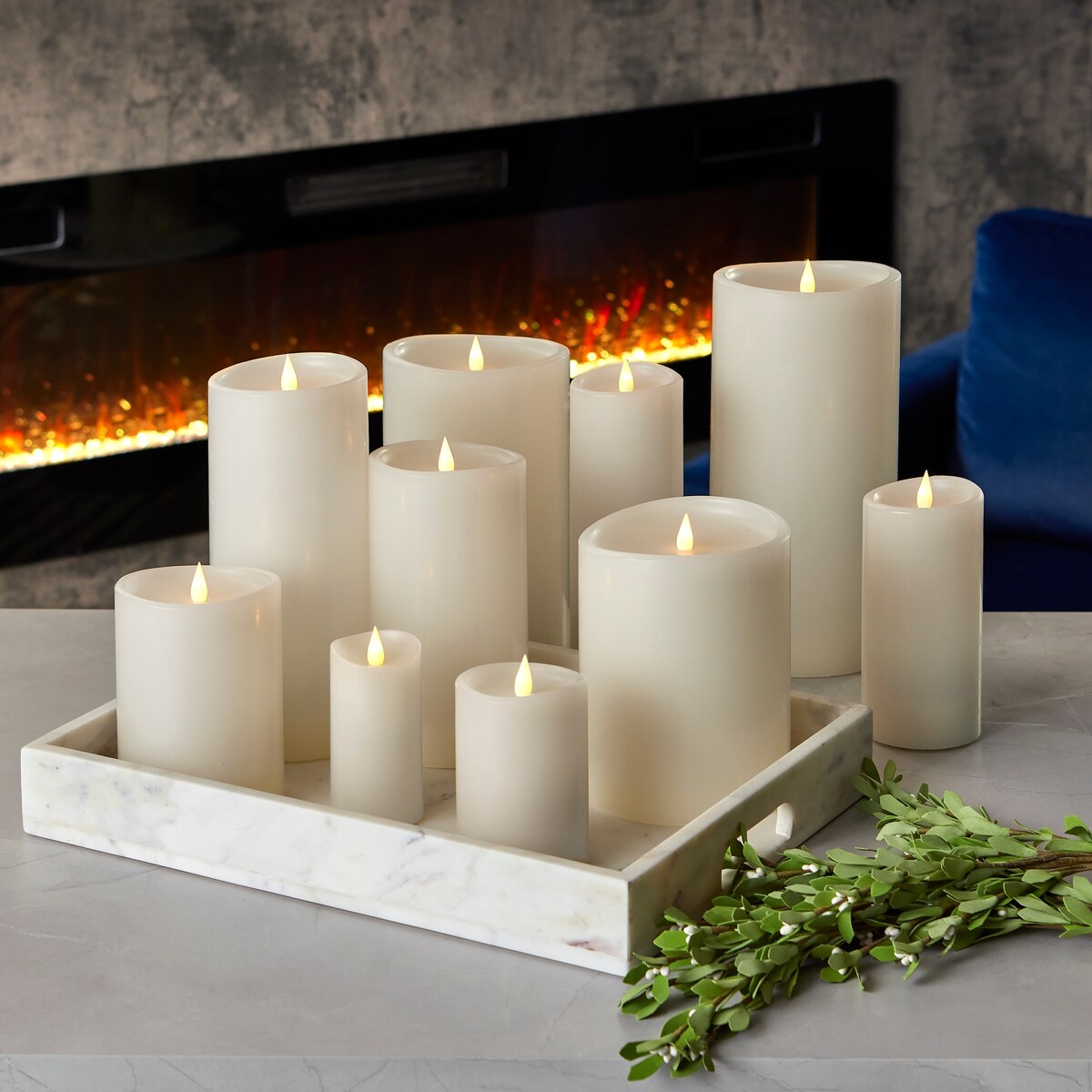 Classic Motion Flameless Candle 2x4 Set of 2 - White