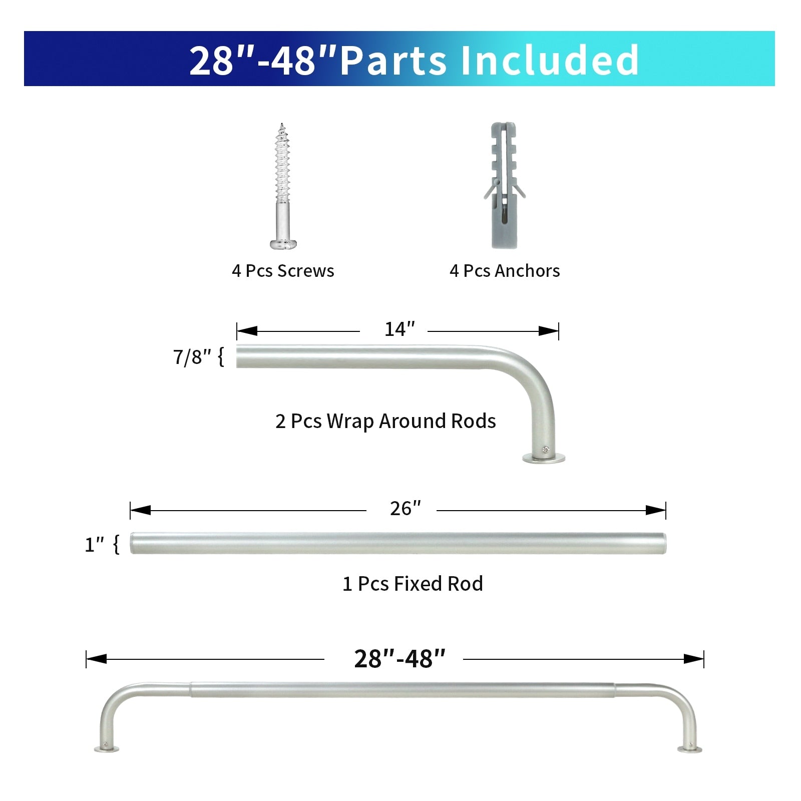 Energy-saving Wraparound Adjustable French Blackout Curtain Rod Set