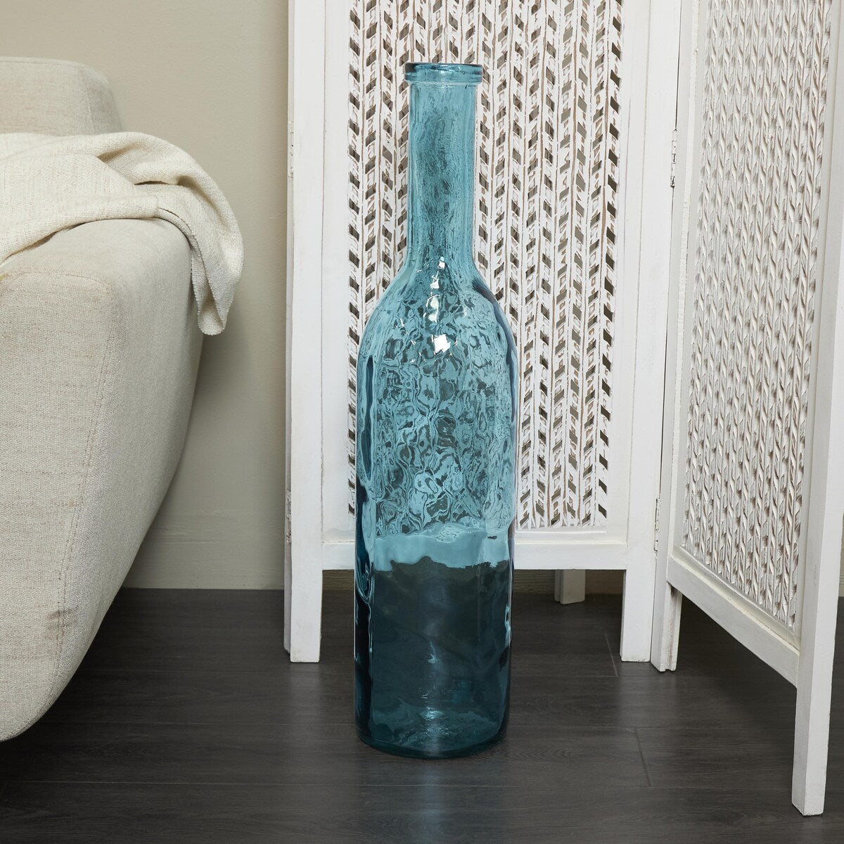 Recycled Glass Handmade Spanish Decorative Vase - Clear, Blue or Teal - Roche River Decor