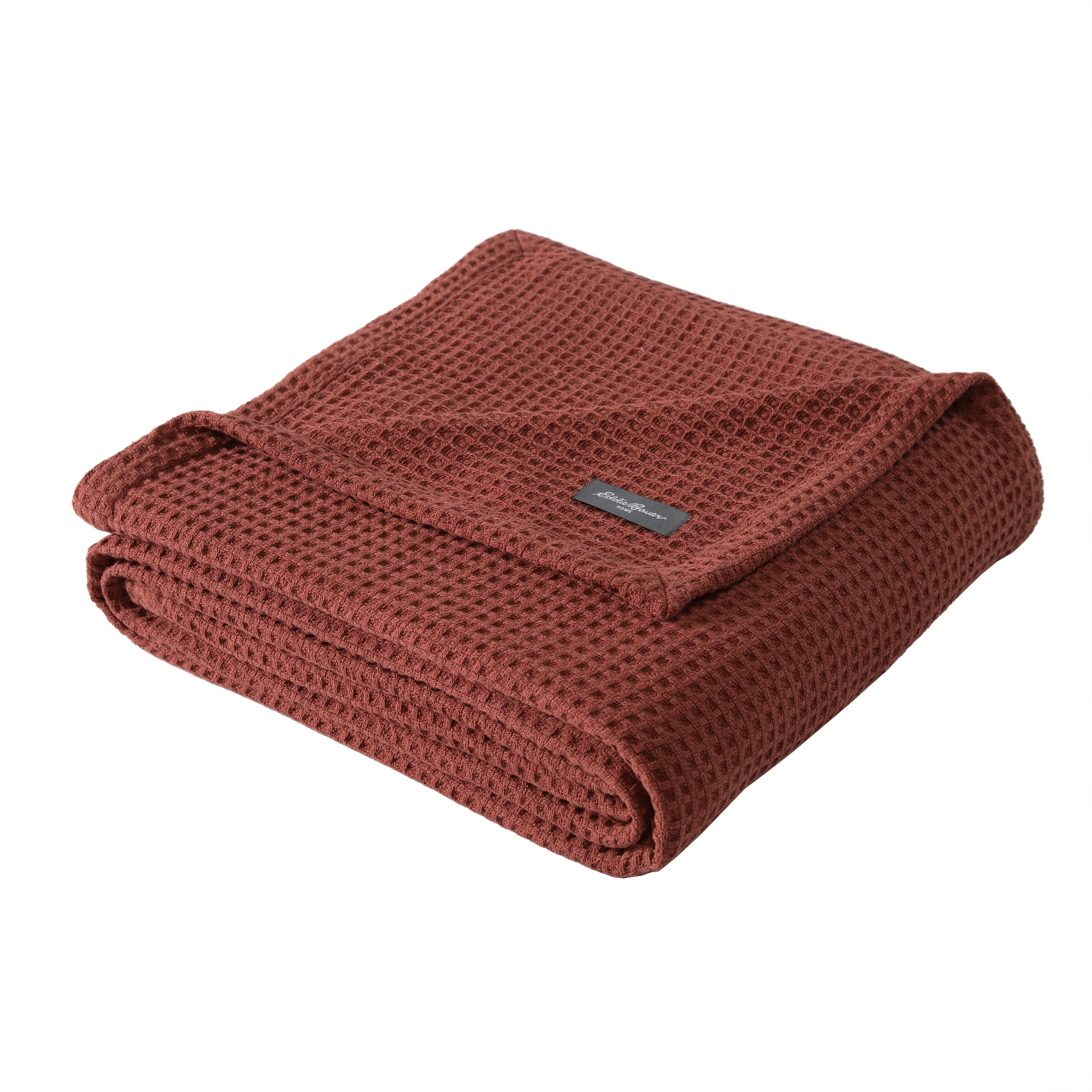 Eddie Bauer Solid Waffle Cotton Reversible Blanket