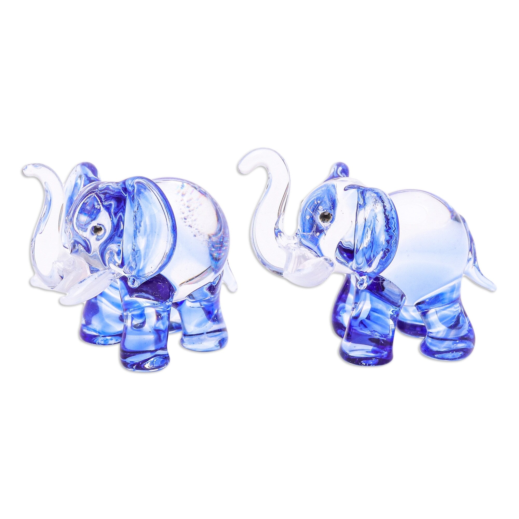 Novica Handmade The Blue Giants Handblown Glass Figurines (Pair)