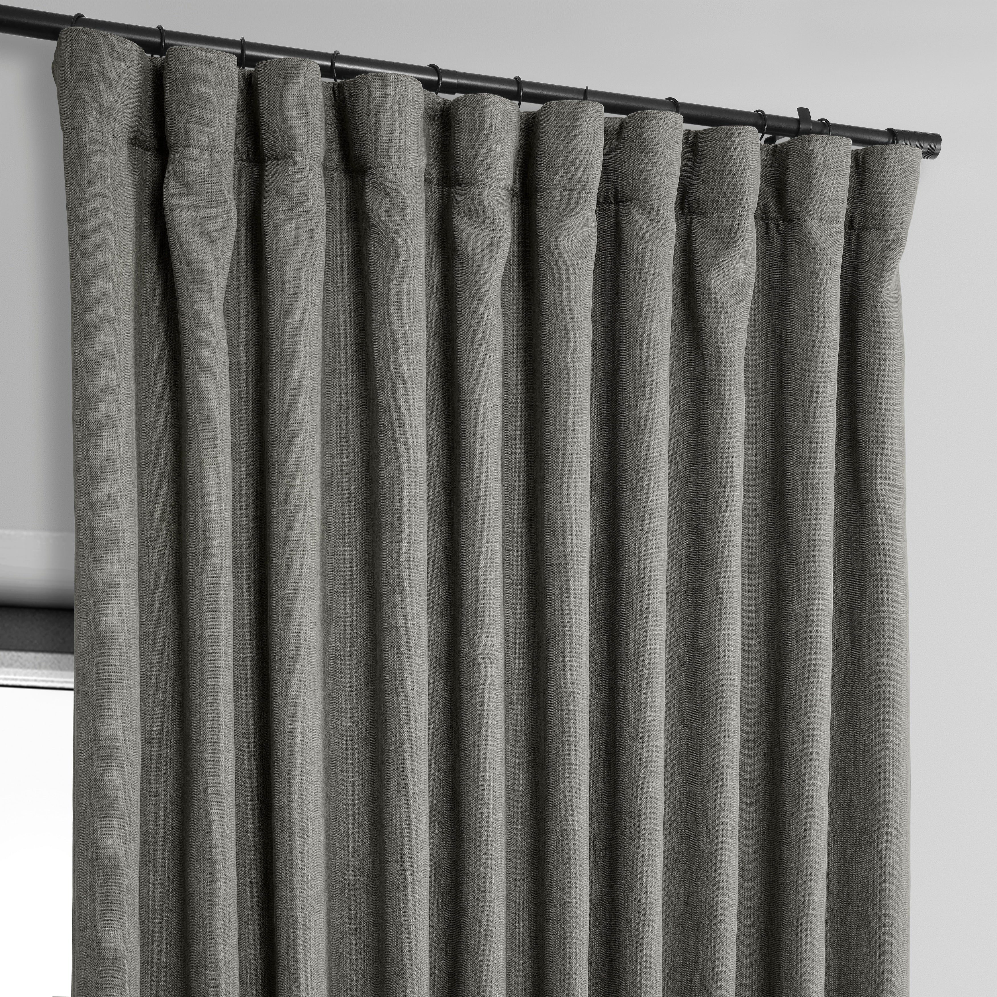 Exclusive Fabrics Faux Linen Extra Wide Room Darkening Curtains (1 Panel)