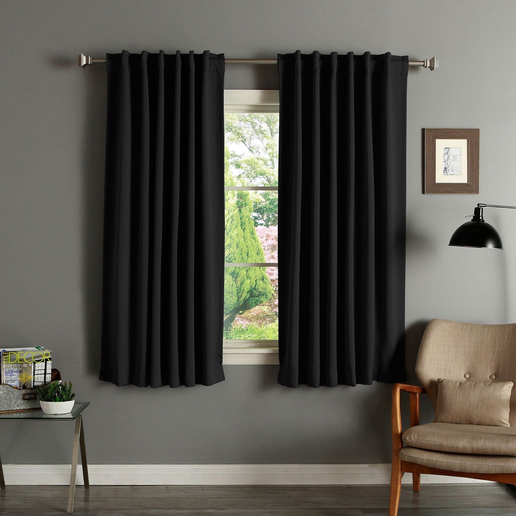 Aurora Home Insulated Thermal 63-inch Blackout Curtain Panel Pair