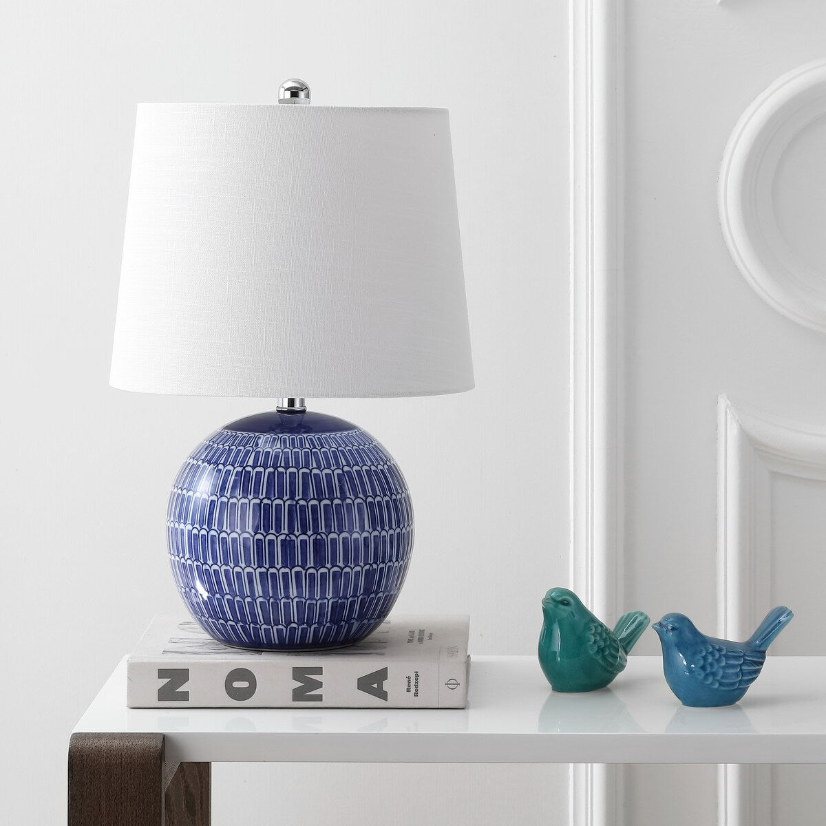 Ronald 21 Ceramic LED Table Lamp, Navy by JONATHAN Y