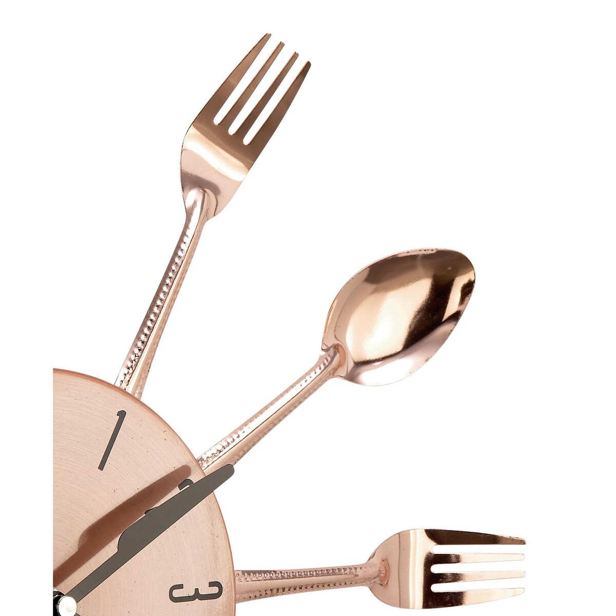 Metal Starburst Utensil Decorative Wall Clock - Copper - Roche River Decor