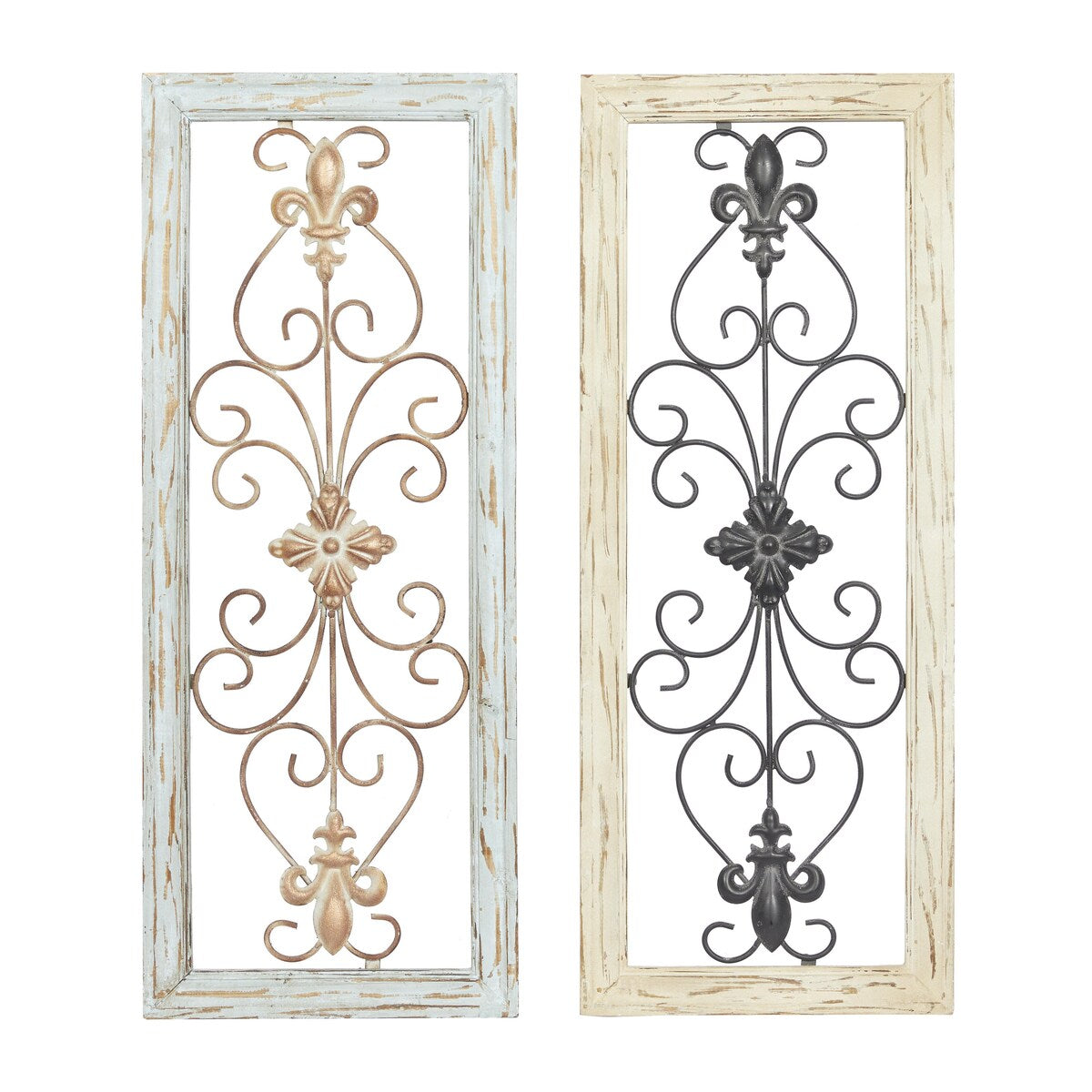 Wood Scroll Arabesque Home Wall Decor - Set of 2 Multi Colored - Roche River Decor