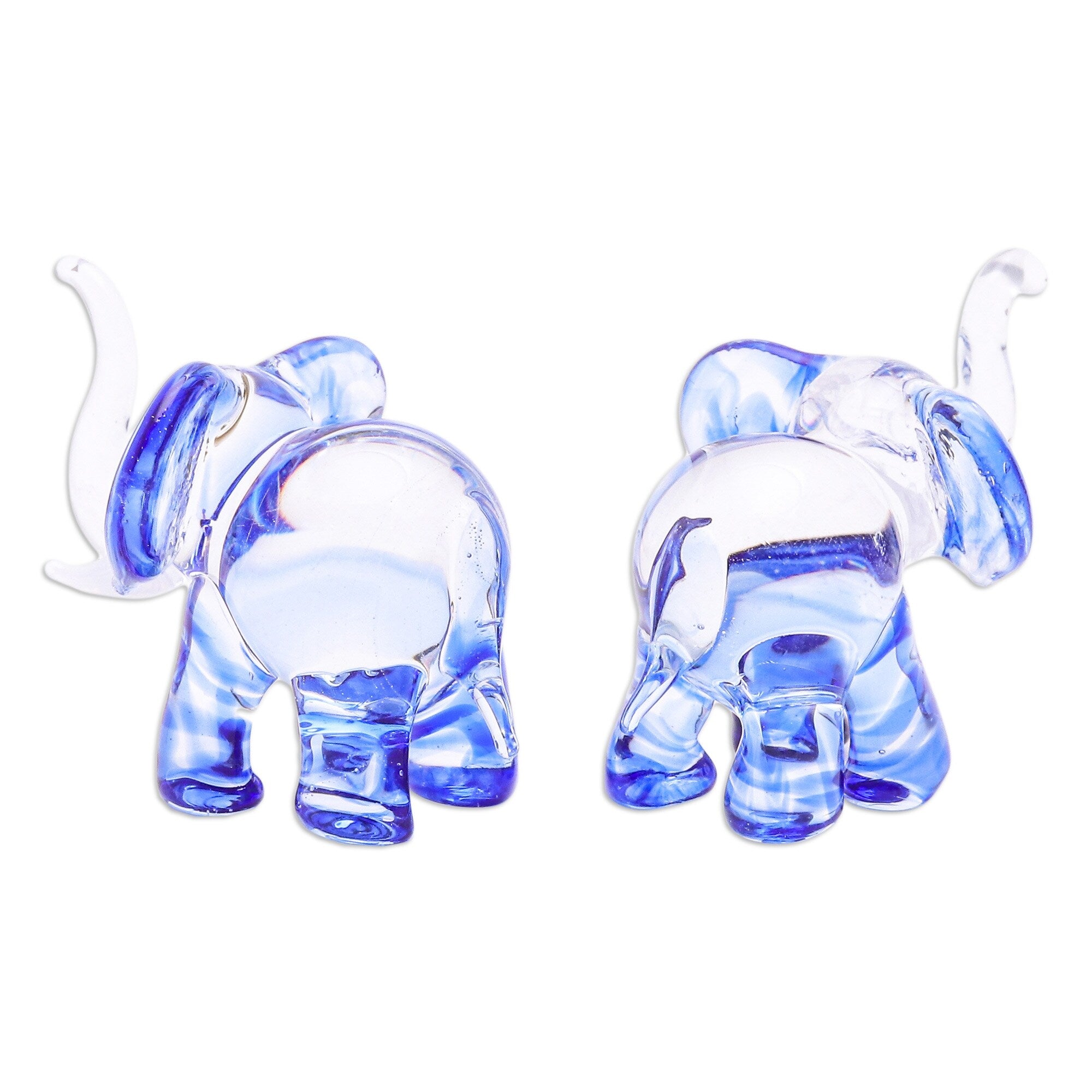 Novica Handmade The Blue Giants Handblown Glass Figurines (Pair)