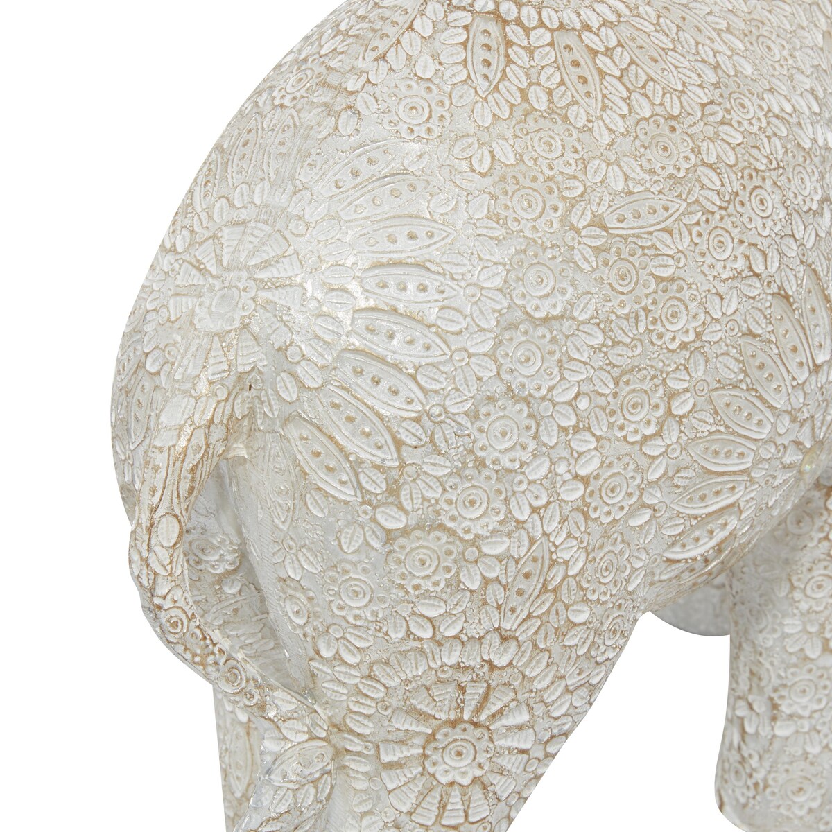 Polystone Elephant Decorative Sculpture - White - Roche River Decor