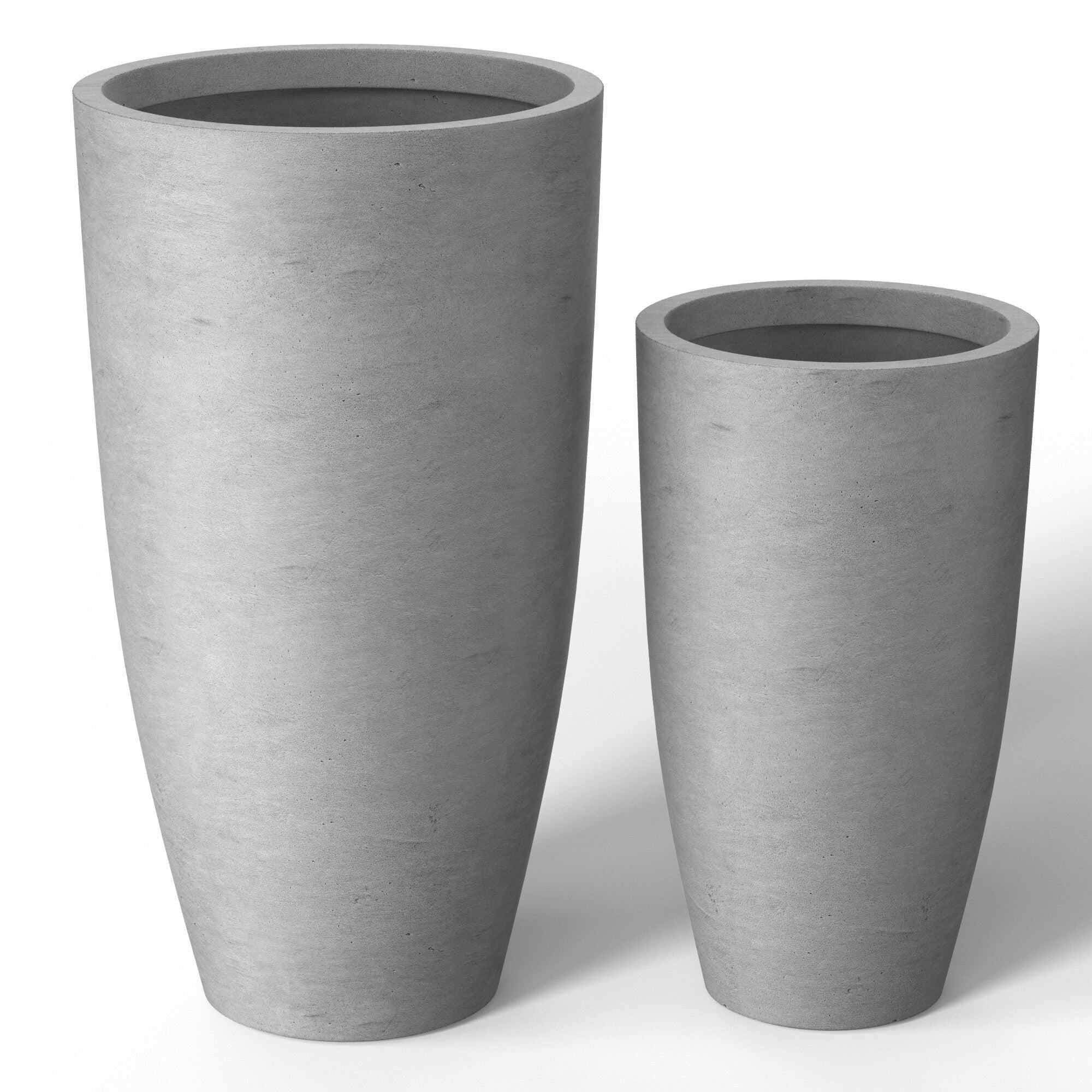 Tall Concrete Round Plant Pots / Large Indoor and Outdoor flower Planters