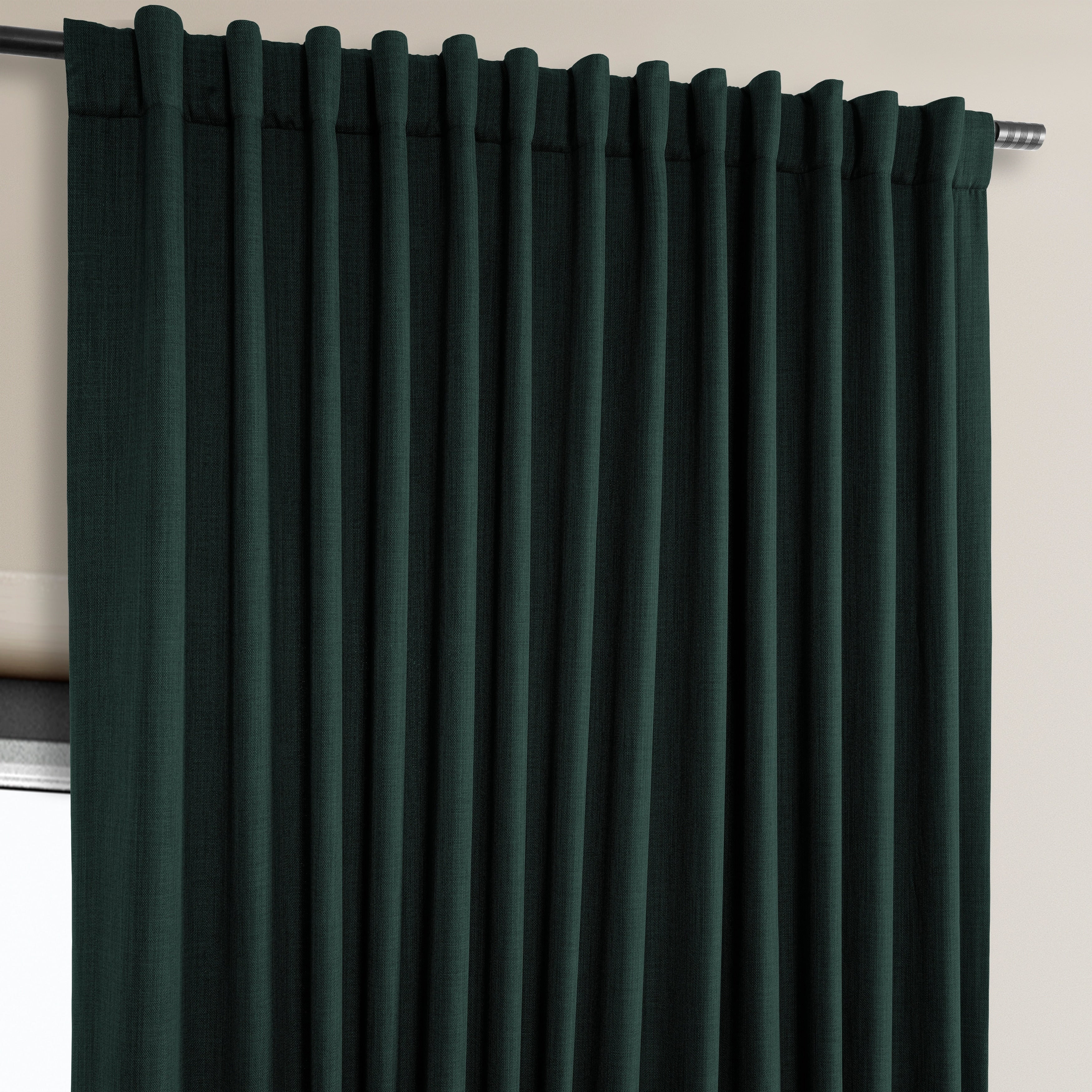 Exclusive Fabrics Faux Linen Extra Wide Room Darkening Curtains (1 Panel)