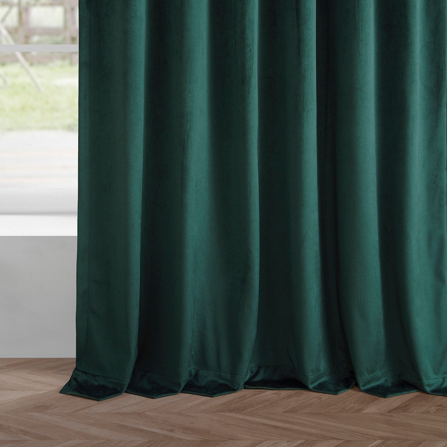 Exclusive Fabrics Simply Velvet Room Darkening Curtains 2 Panels Set - Velvet Window Curtains for Living Room & Bedroom