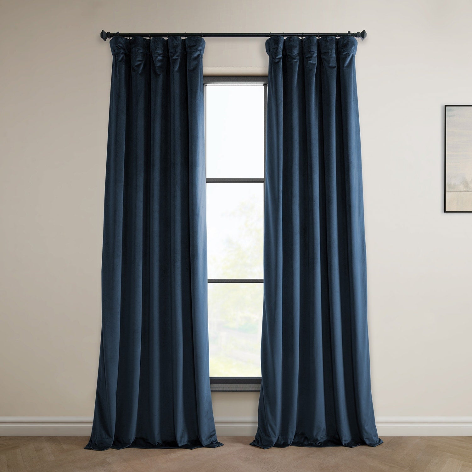 Exclusive Fabrics Heritage Plush Velvet Room Darkening Curtain (1 Panel) - Luxurious Single Drapery for Enhanced Room Darkening