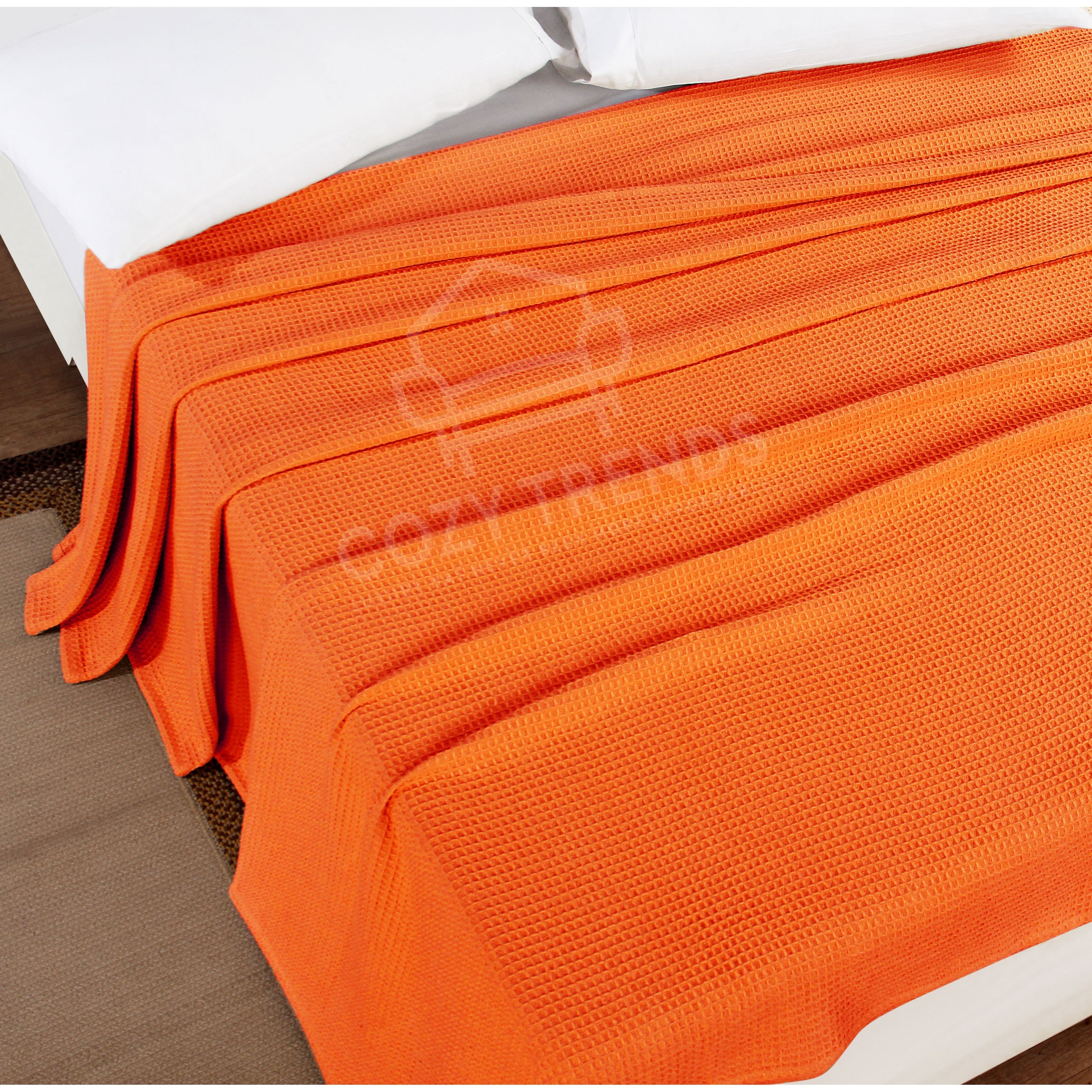 100-percent Cotton Waffle Weave Medium Weight All Season Thermal Blankets