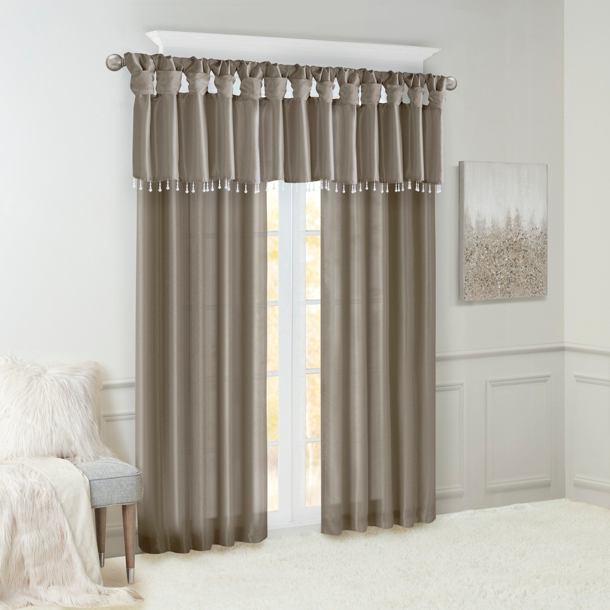 Madison Park Natalie Twisted Tab Lined Single Curtain Panel