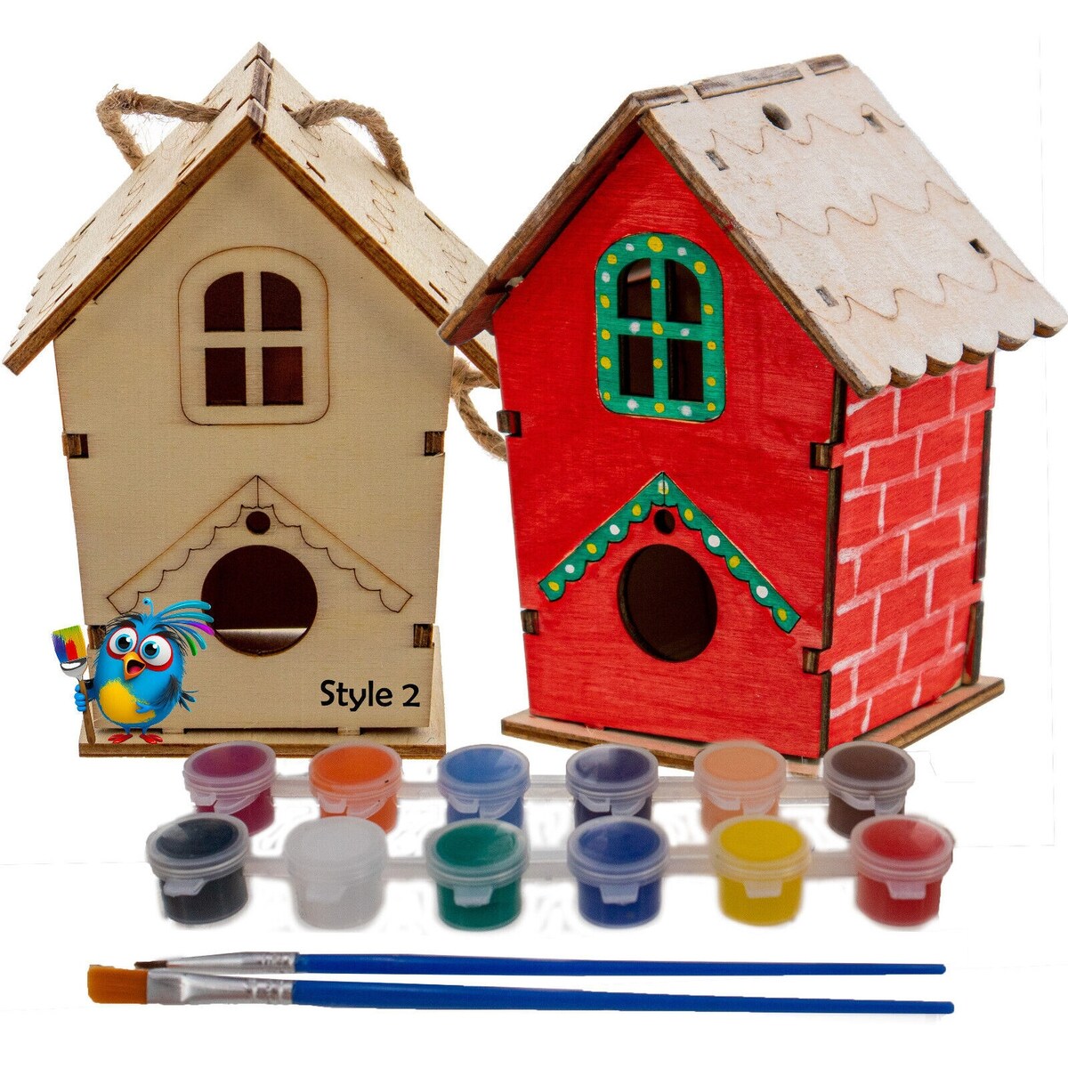 DIY Birdhouse Homemade Wooden - Build Your Own Bird House w/ Easy Painting Kit