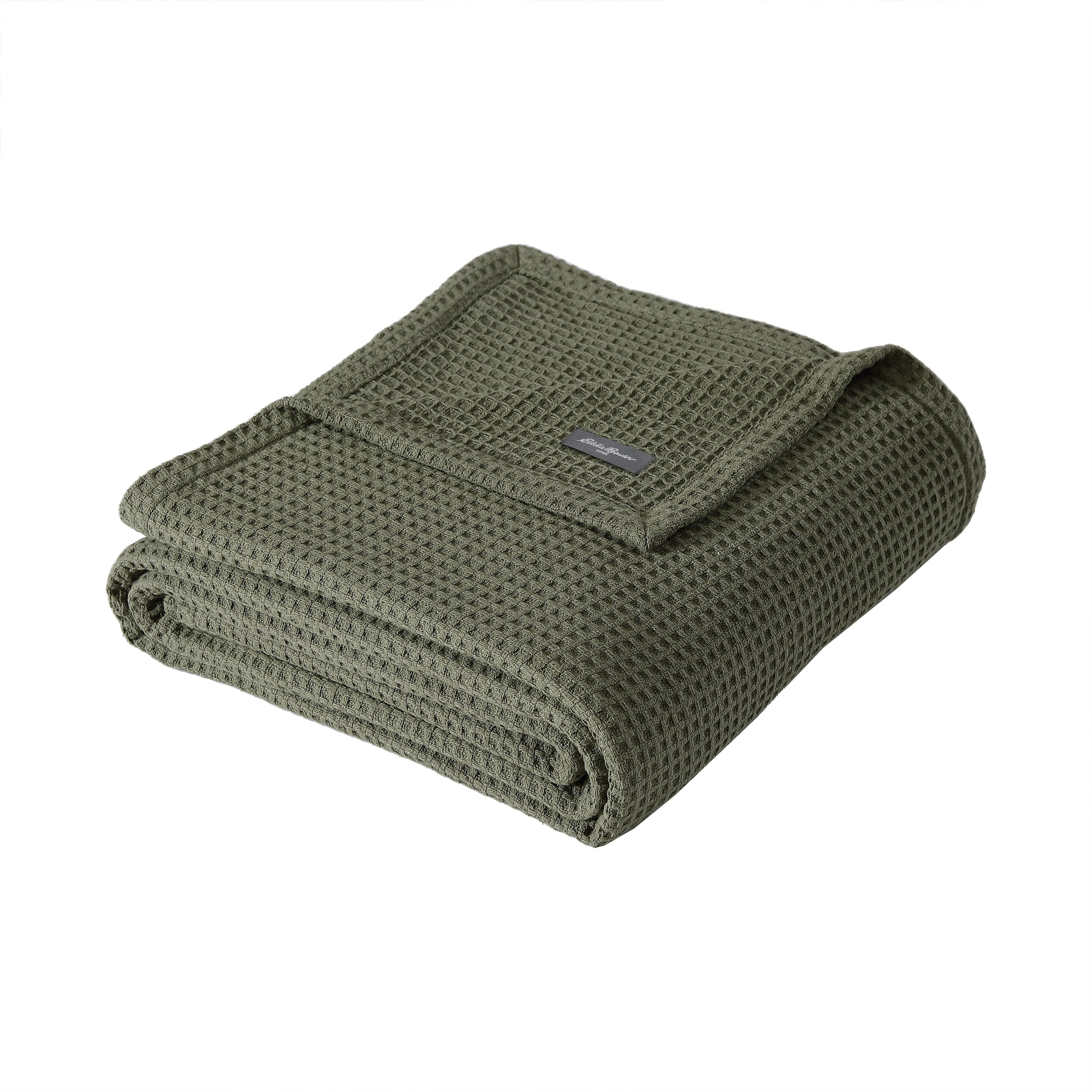 Eddie Bauer Solid Waffle Cotton Reversible Blanket