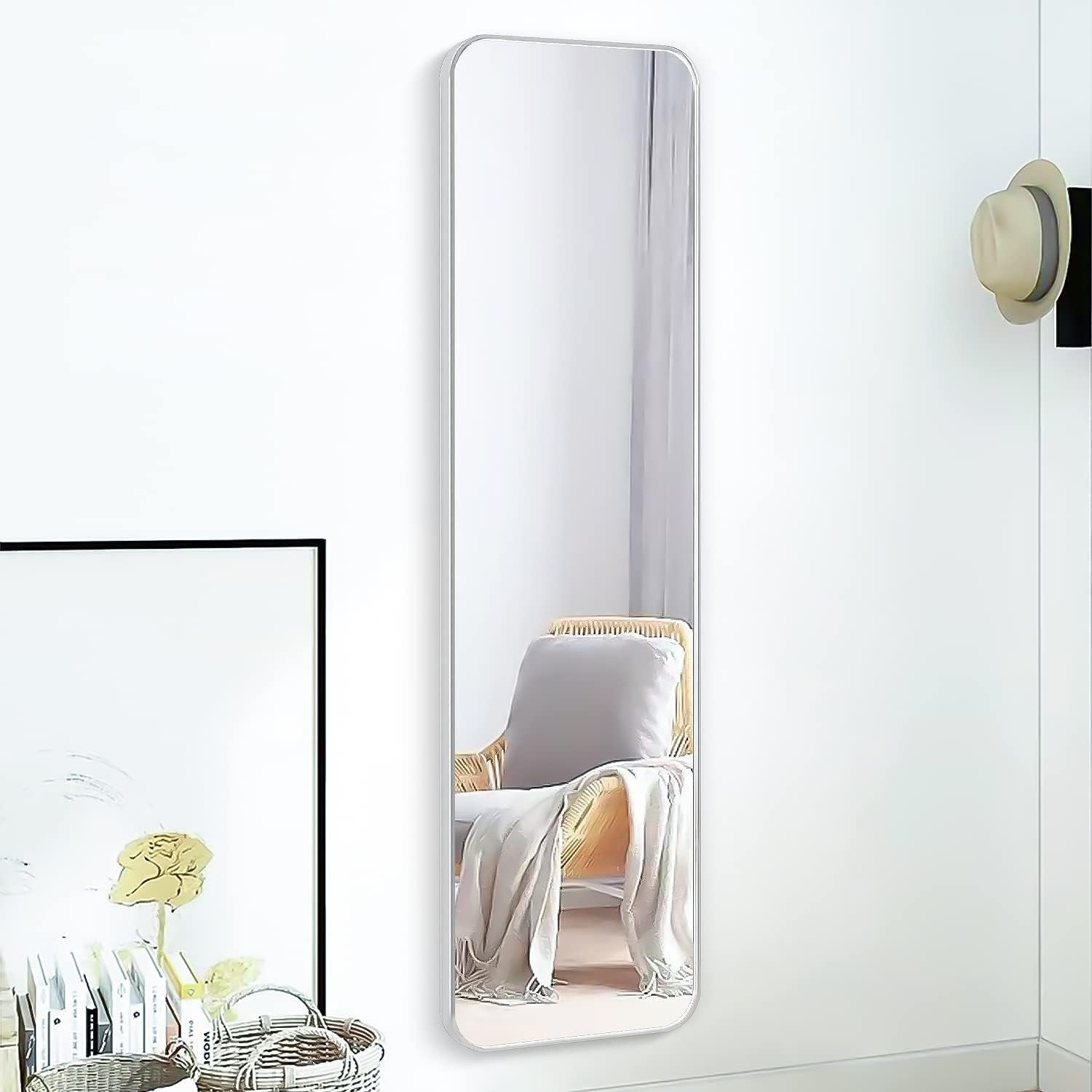 47 x 14 Door Mirror with Metal Frame