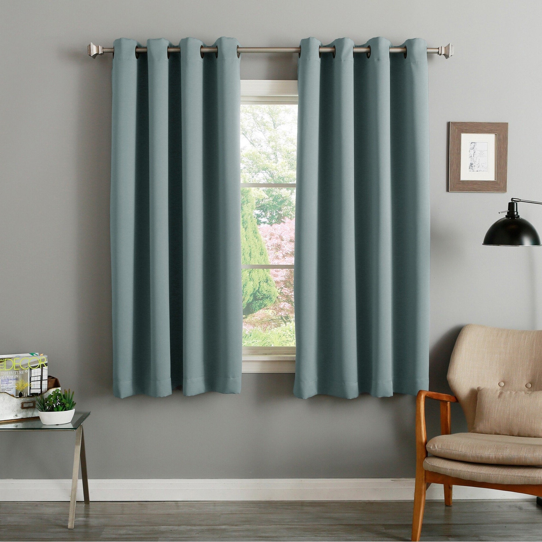 Aurora Home Thermal Insulated Blackout Grommet Top Curtain Panel Pair